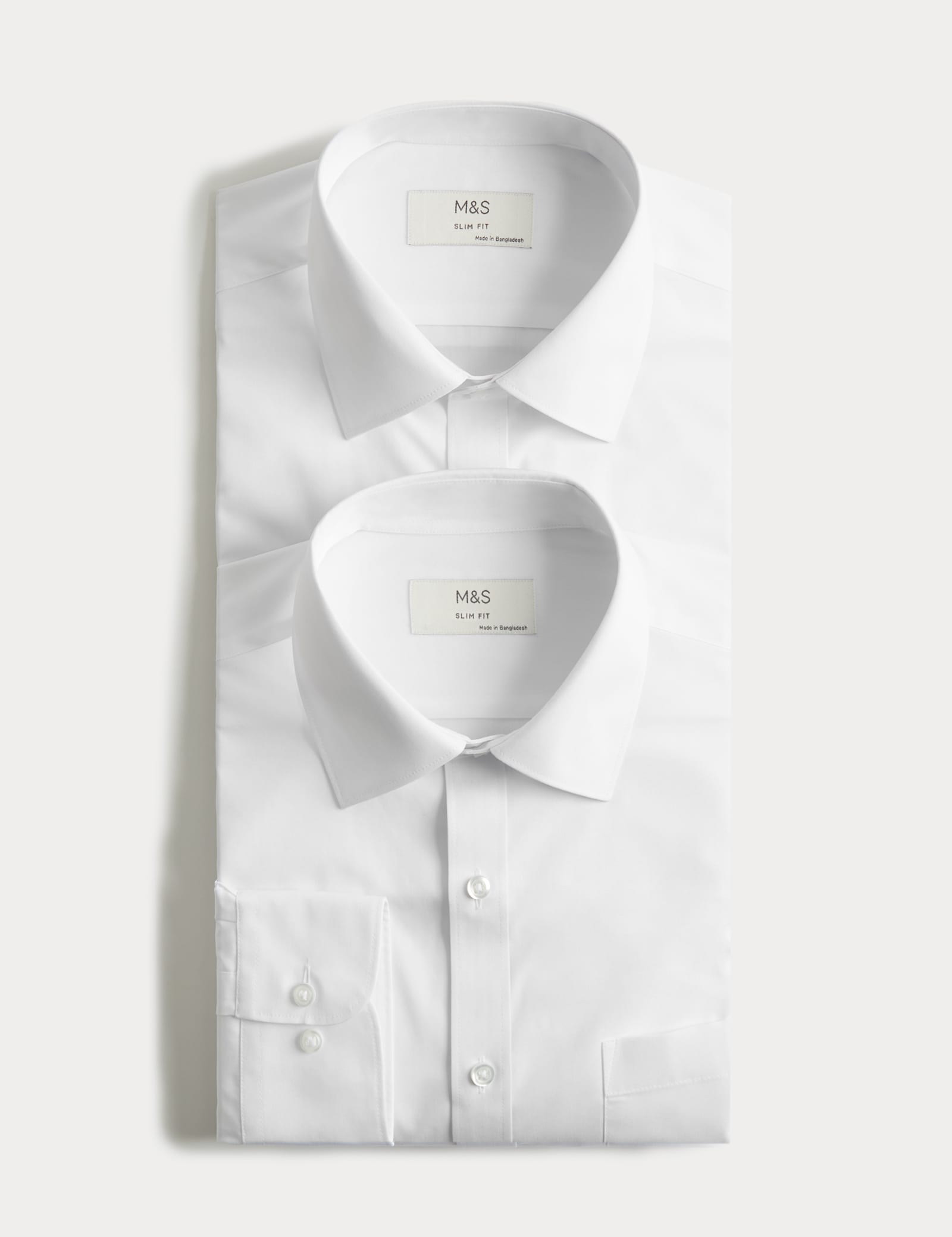 2 Pack Slim Fit Easy Iron Cotton Blend Shirts - image 4