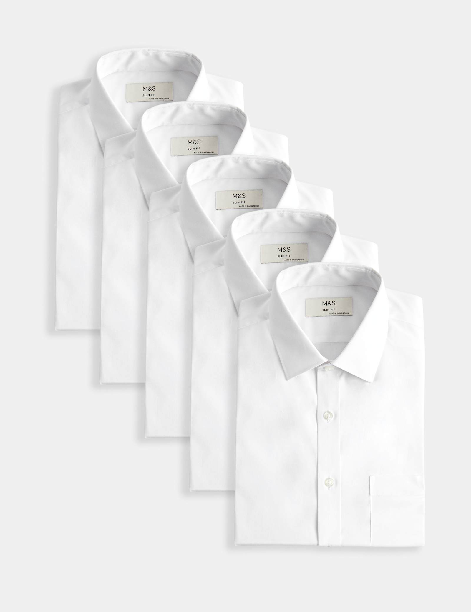 5 Pack Slim Fit Easy Iron Short Sleeve Shirts - image 1