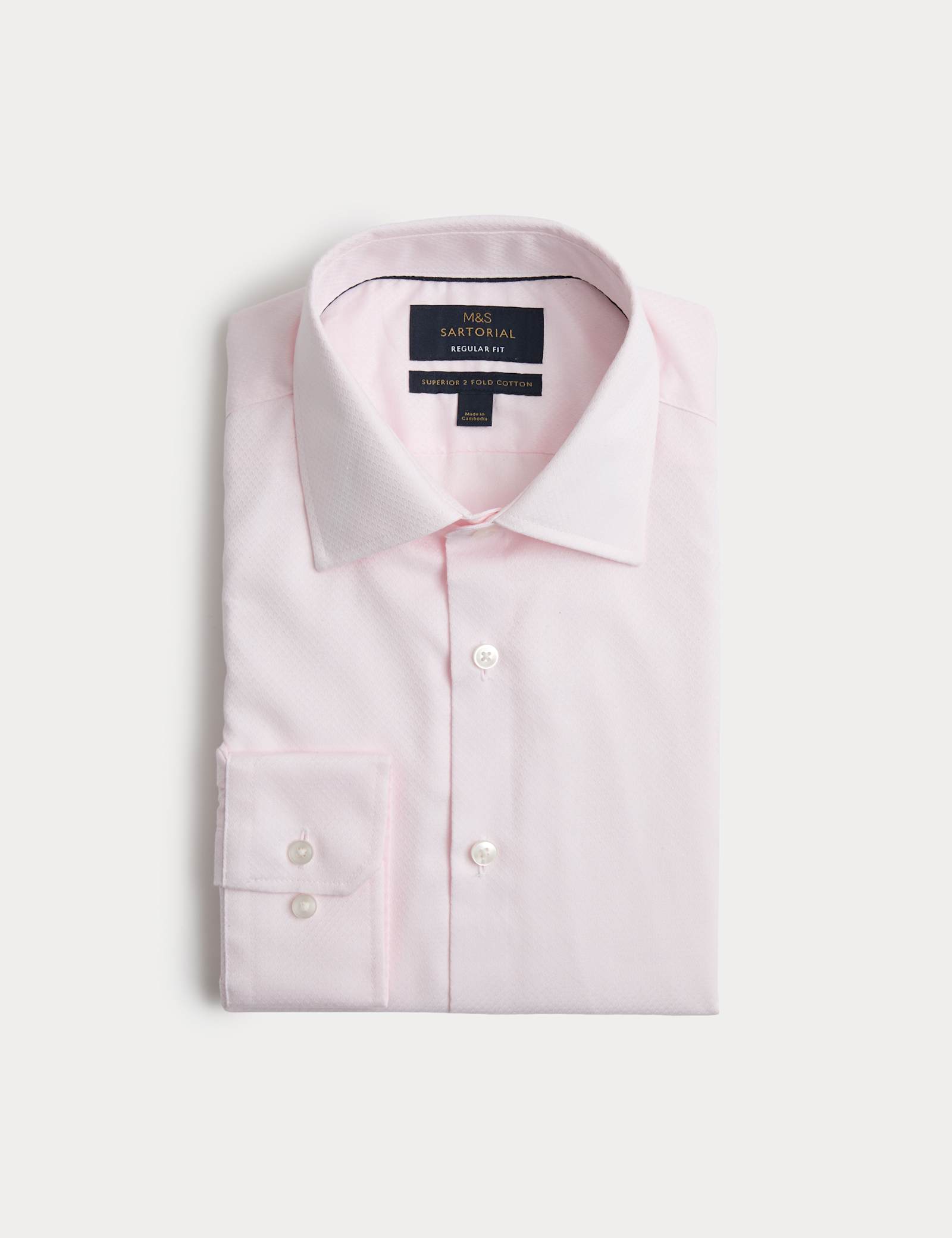 Regular Fit Luxury Pure Cotton Textured Shirt - image 1
