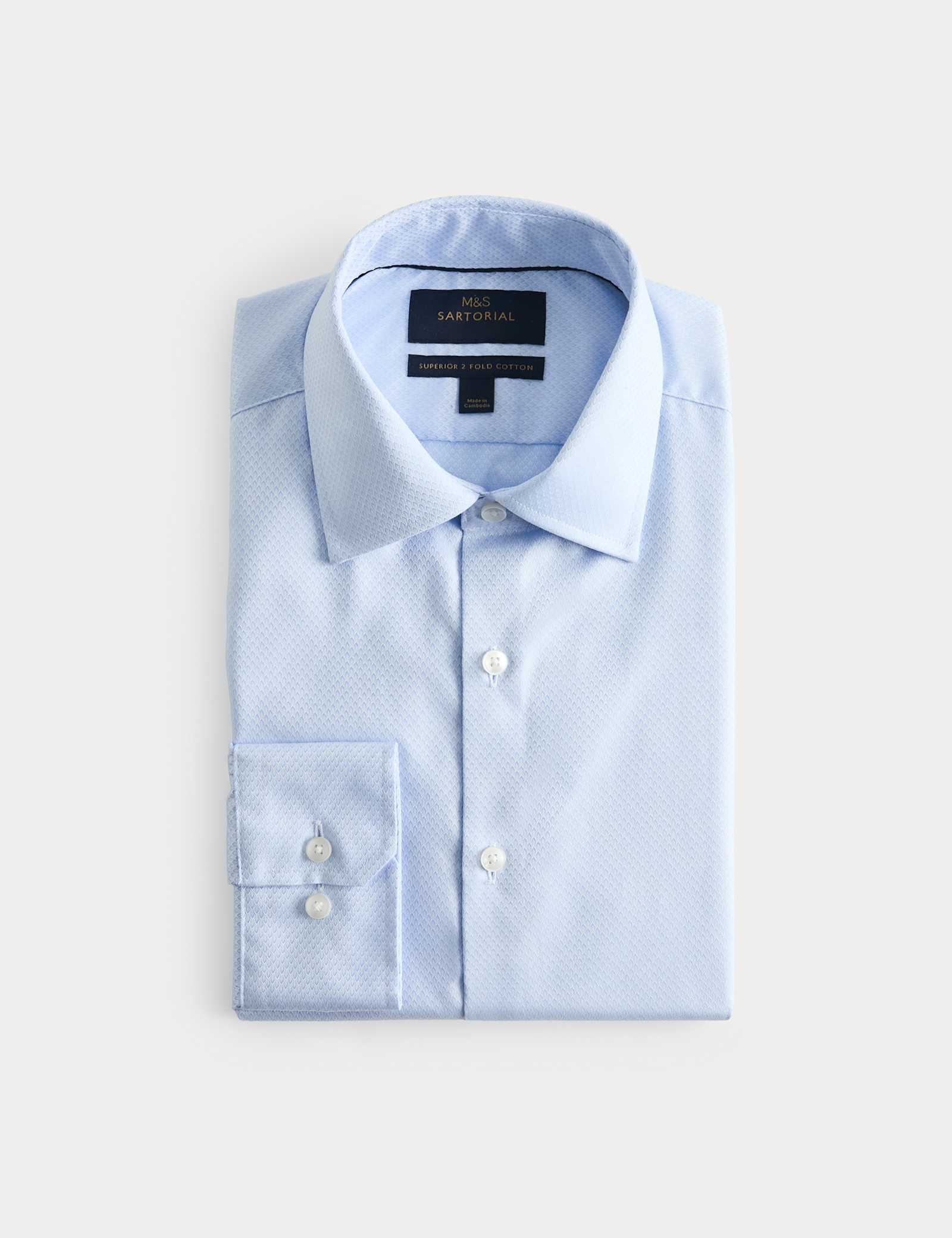 Regular Fit Luxury Pure Cotton Textured Shirt - image 2