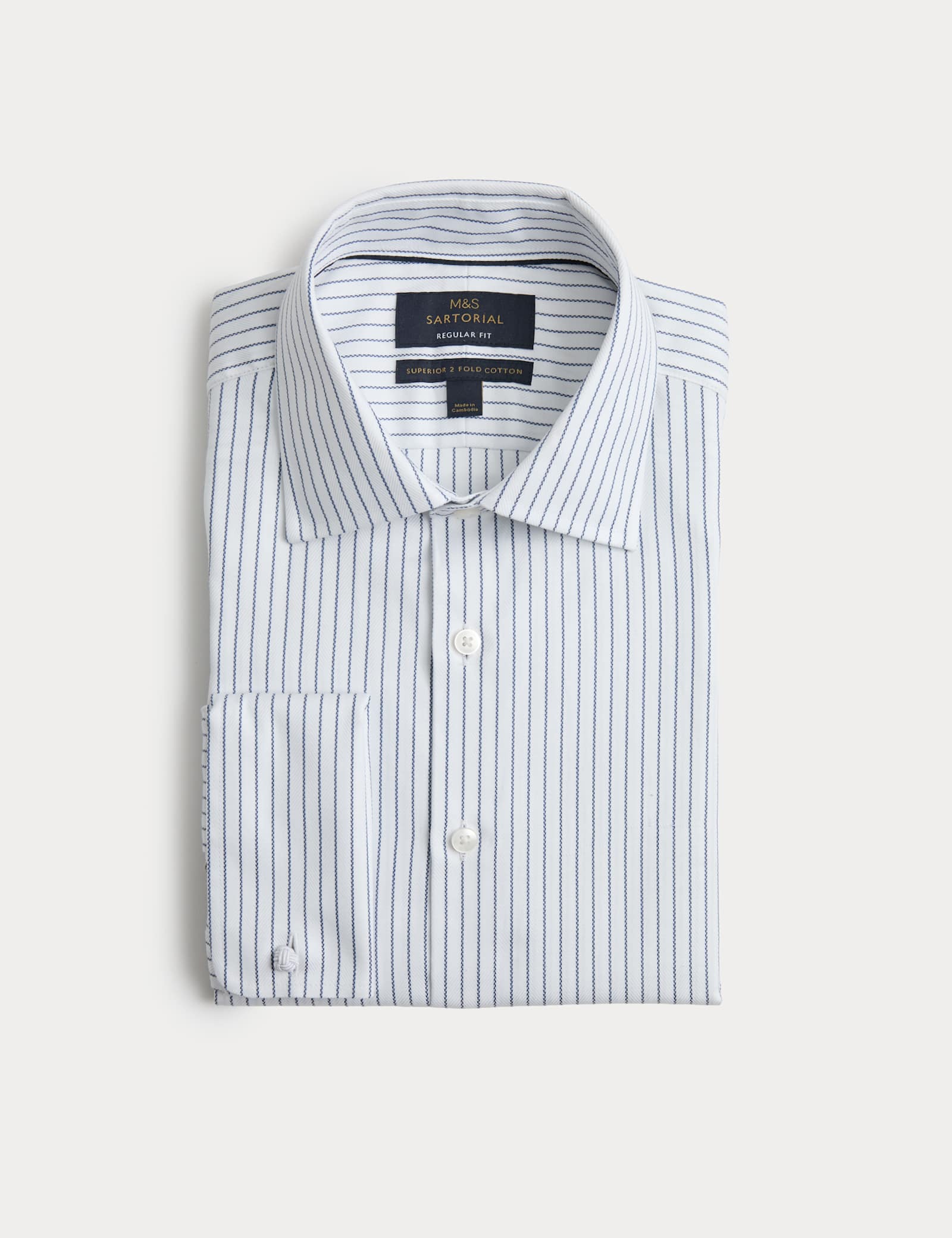 Regular Fit Luxury Pure Cotton Striped Shirt - image 1