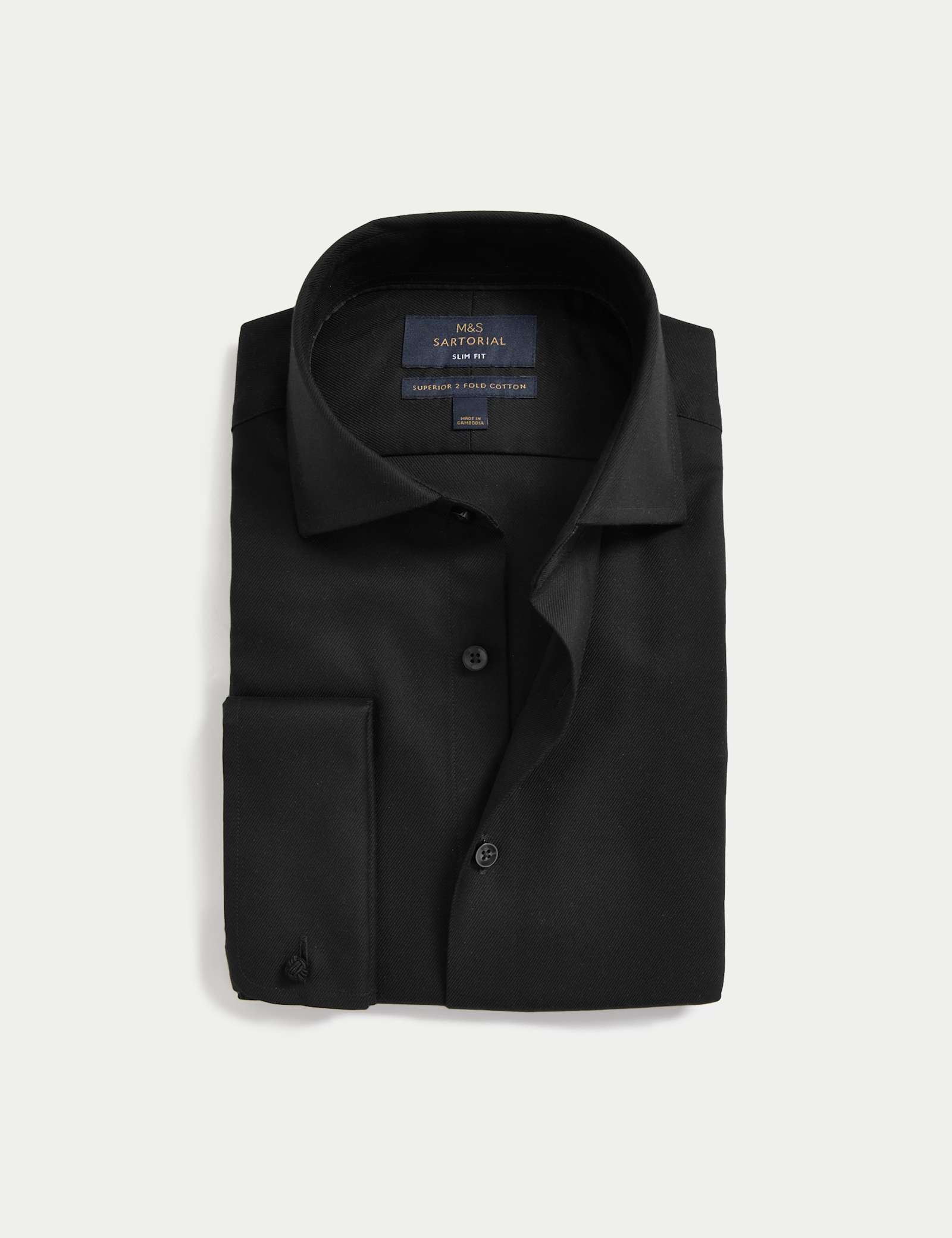 Slim Fit Luxury Cotton Double Cuff Twill Shirt - image 5