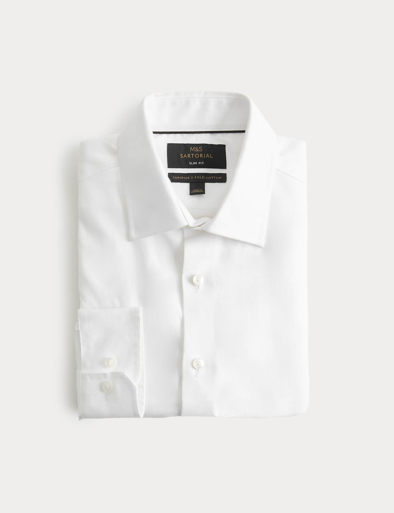 Slim Fit Luxury Cotton Twill Shirt - image 1