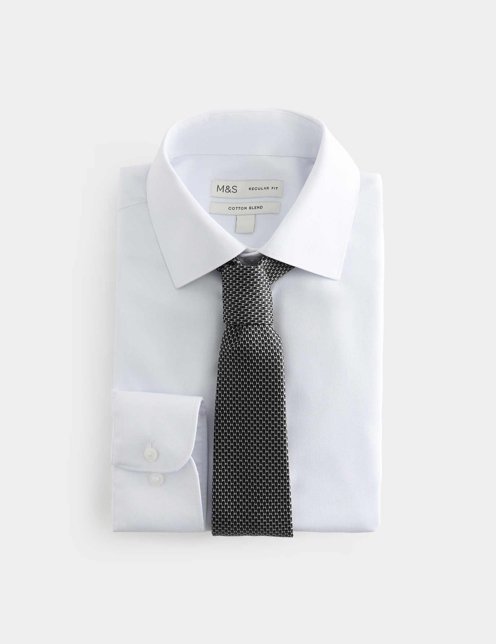Regular Fit Cotton Blend Shirt & Tie Set - image 2