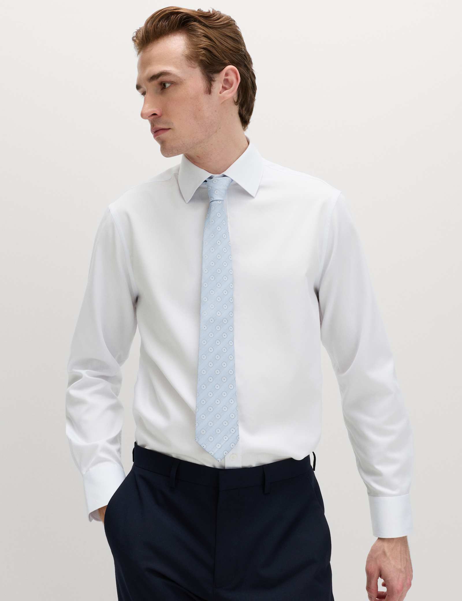 Slim Fit Easy Iron Shirt & Tie Set - image 3