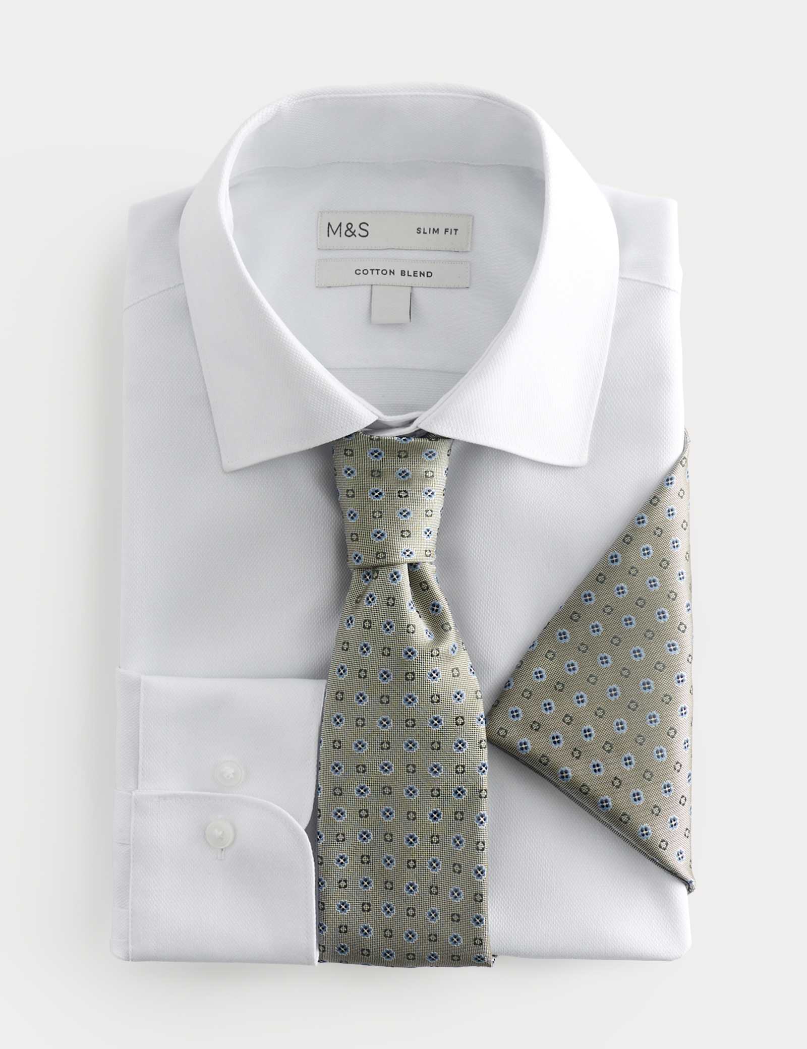 Slim Fit Easy Iron Shirt & Tie Set - image 2