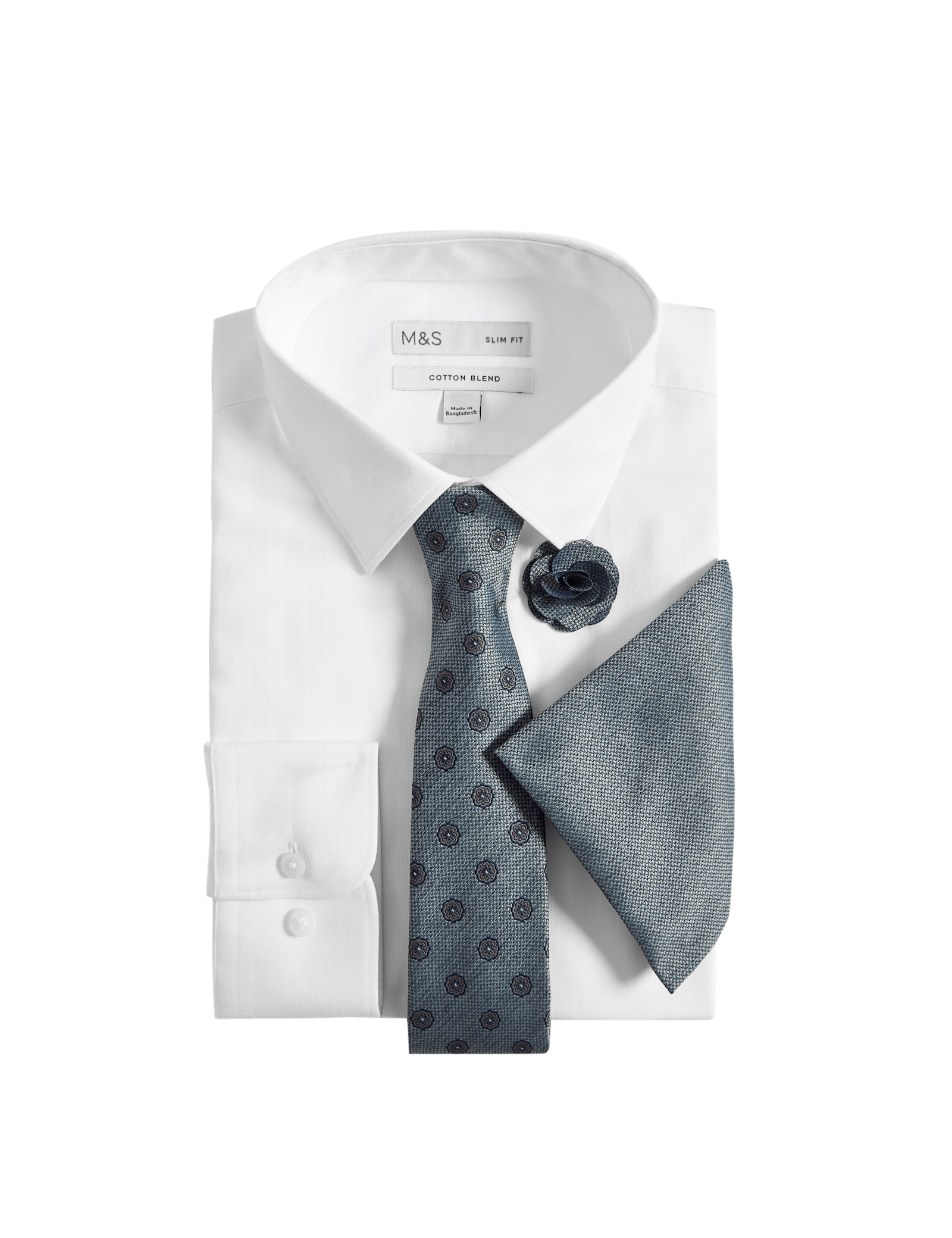 4pc Slim Fit Easy Iron Shirt and Tie Set - image 5