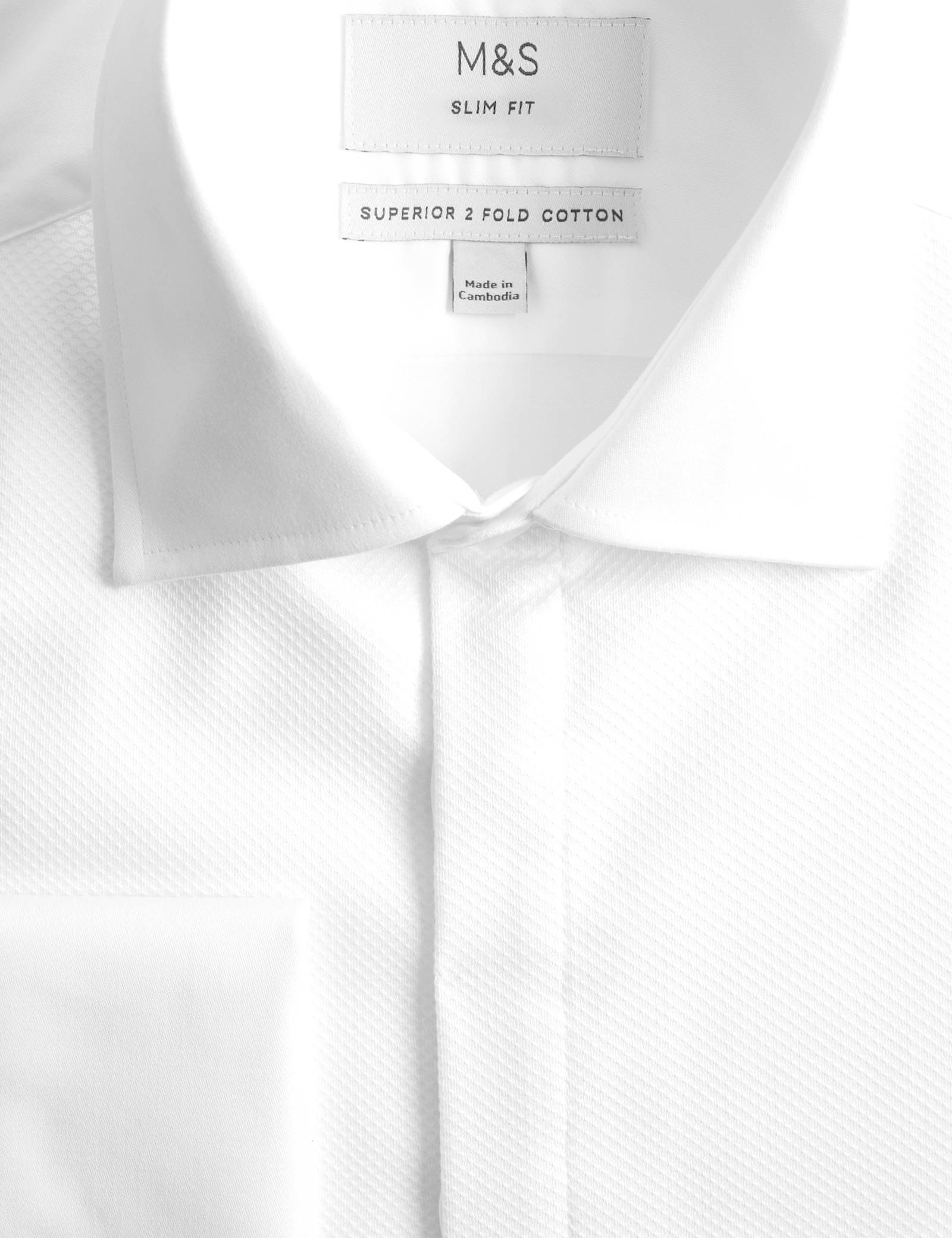 Slim Fit Luxury 2 Inch Shorter Pure Cotton Bib Dress Shirt - image 3