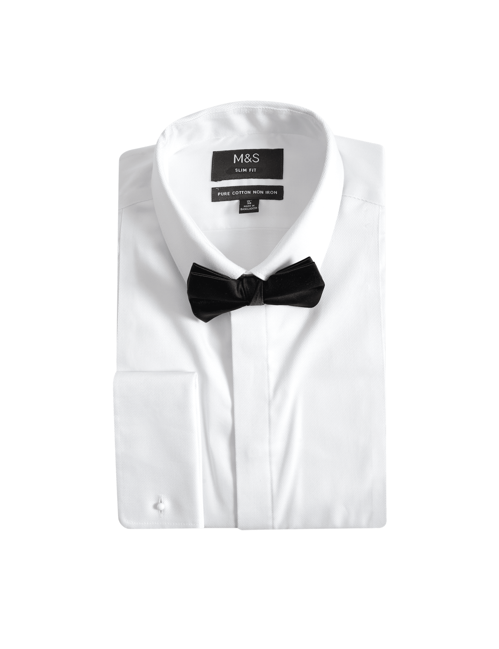 Slim Fit Cotton Dress Shirt with Bow Tie - image 2