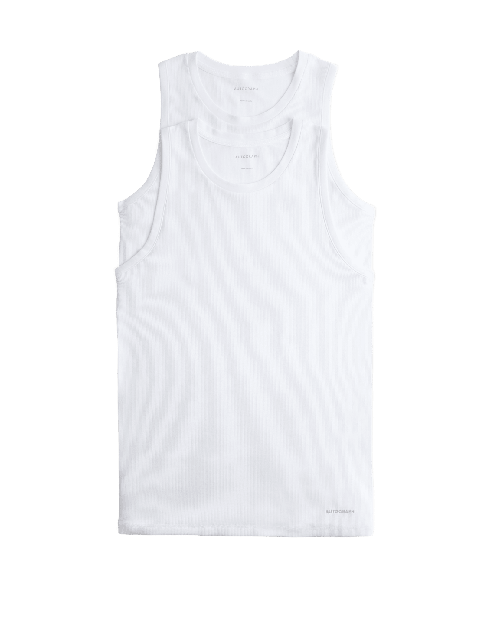 2 Pack Cotton Rich Ribbed Sleeveless Vests - image 3