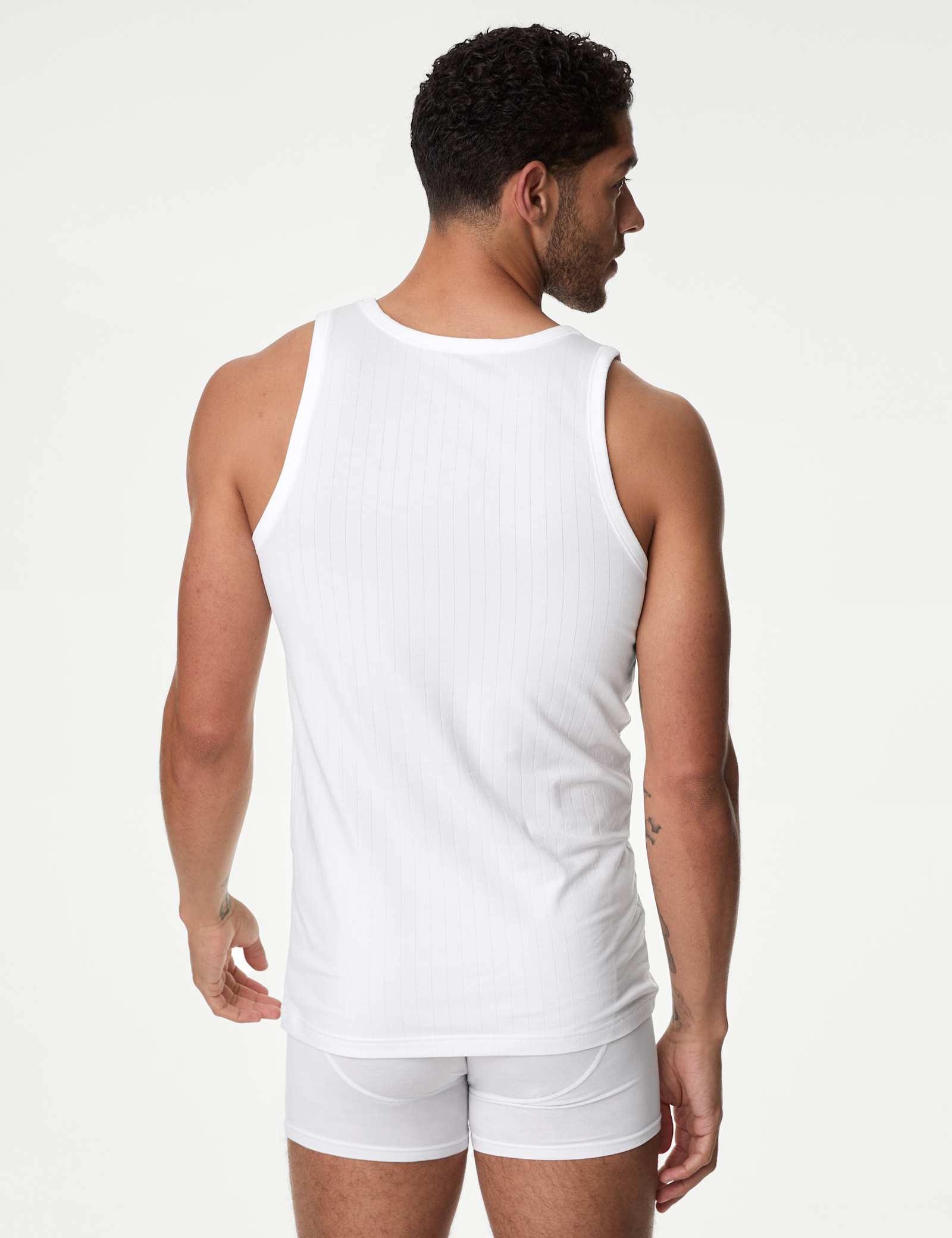 2 Pack Supima Cotton Drop Needle Sleeveless Vest Box - image 1