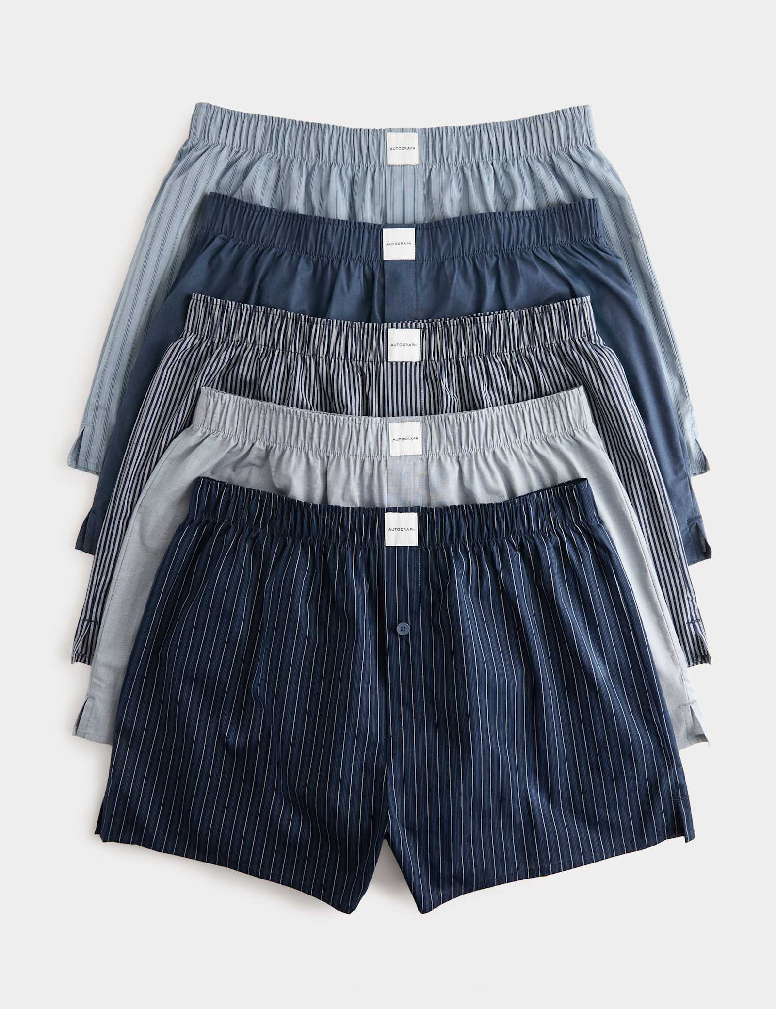 5 Pack Pima Cotton Rich Striped Woven Boxers - image 1