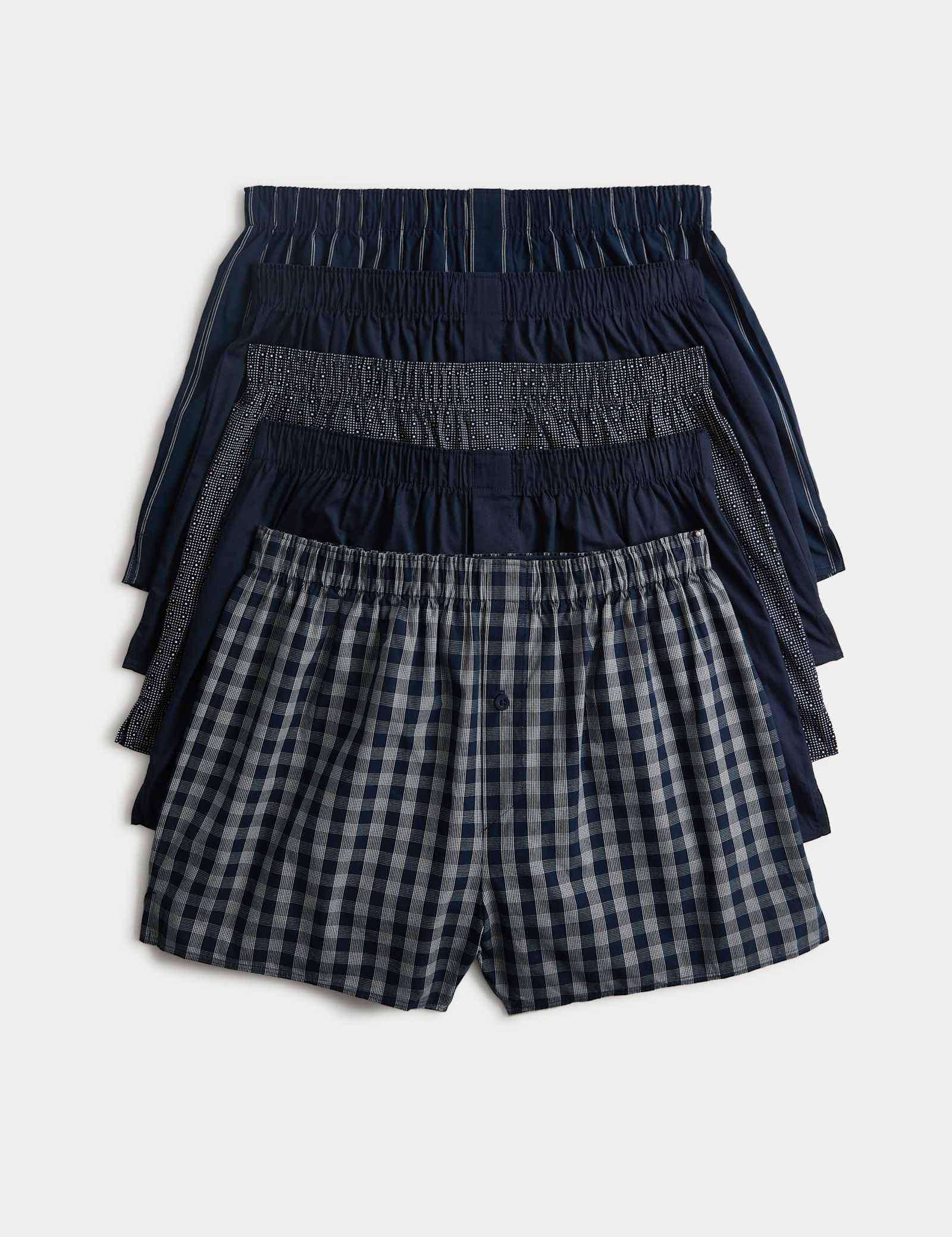 5 Pack Pure Cotton Assorted Woven Boxers - image 1