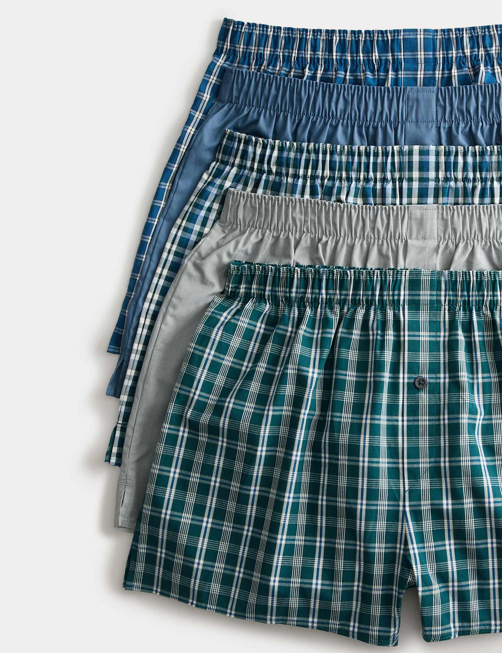 5 Pack Pure Cotton Checked Woven Boxers - image 3
