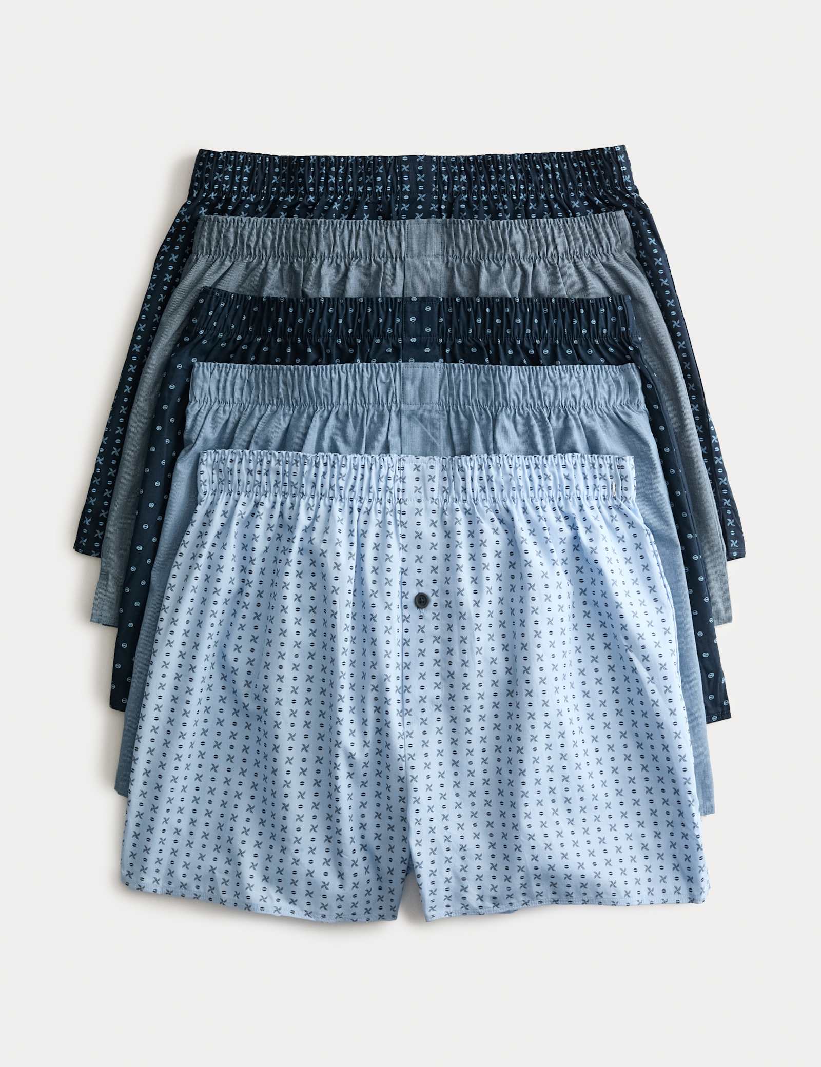 5 Pack Pure Cotton Geometric Woven Boxers - image 1