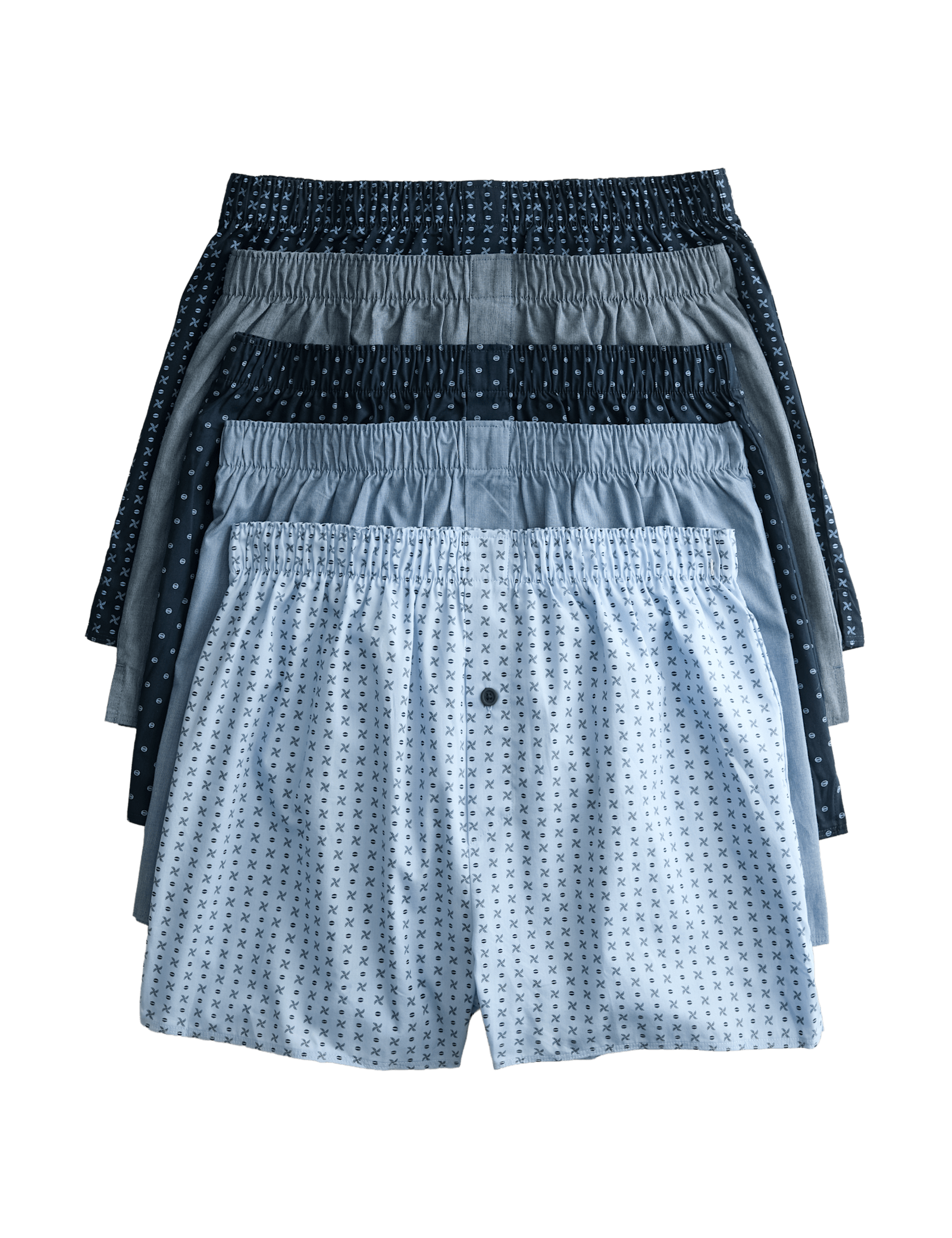 5 Pack Pure Cotton Geometric Woven Boxers - image 2