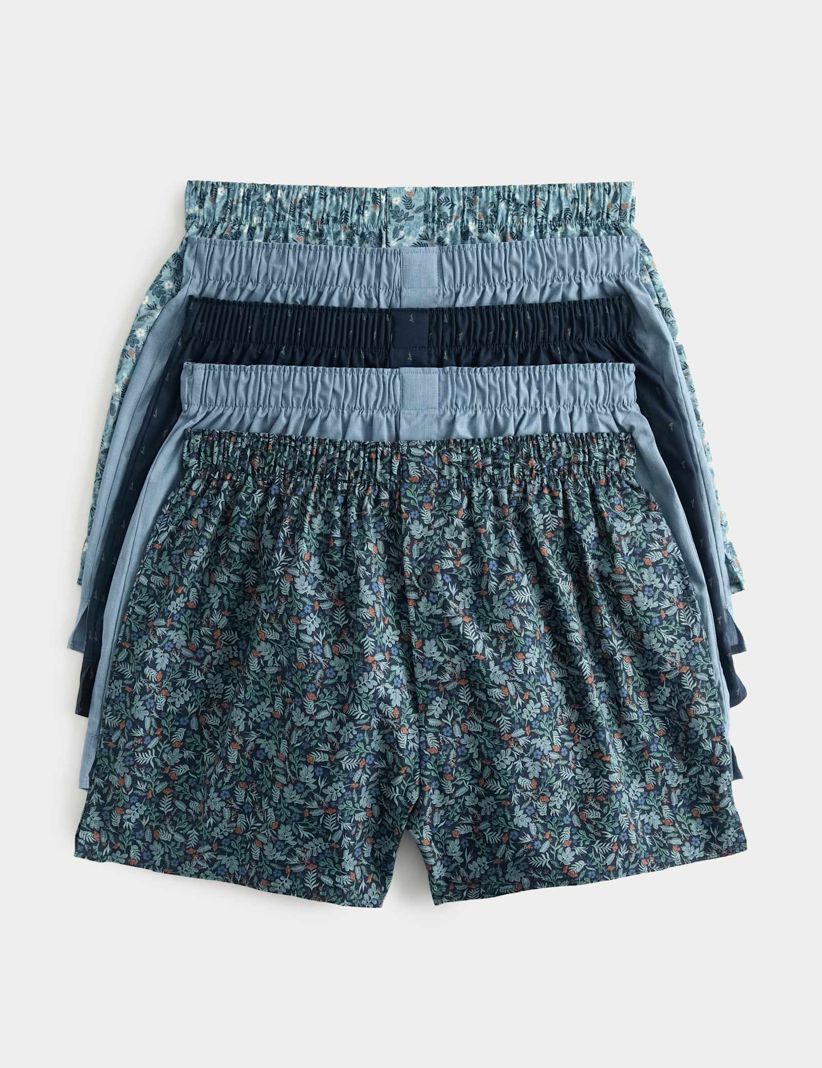5 Pack Cotton StayNew Floral Woven Boxers - image 1