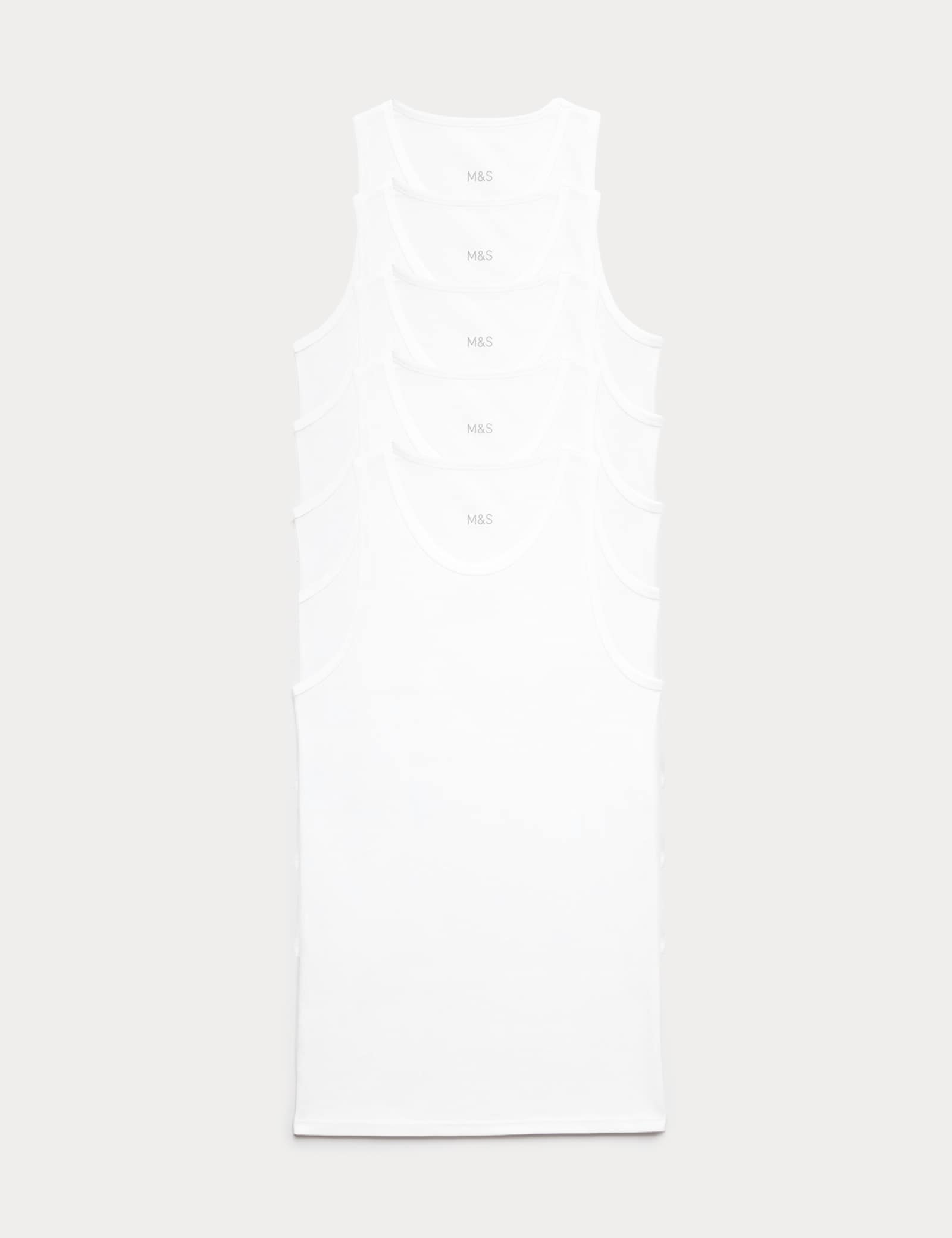 5 Pack Essential Cotton Sleeveless Vests - image 1