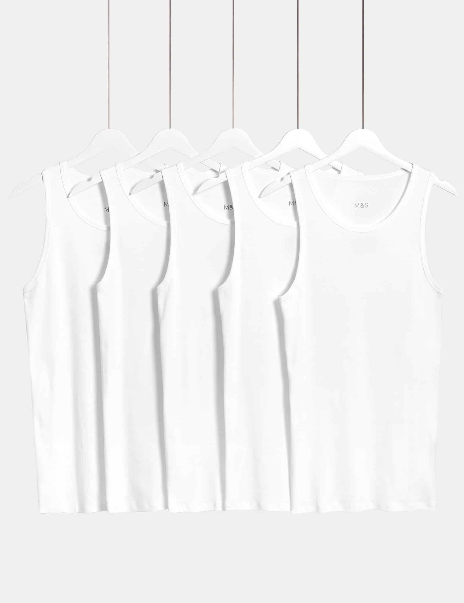 5 Pack Essential Cotton Sleeveless Vests - image 3