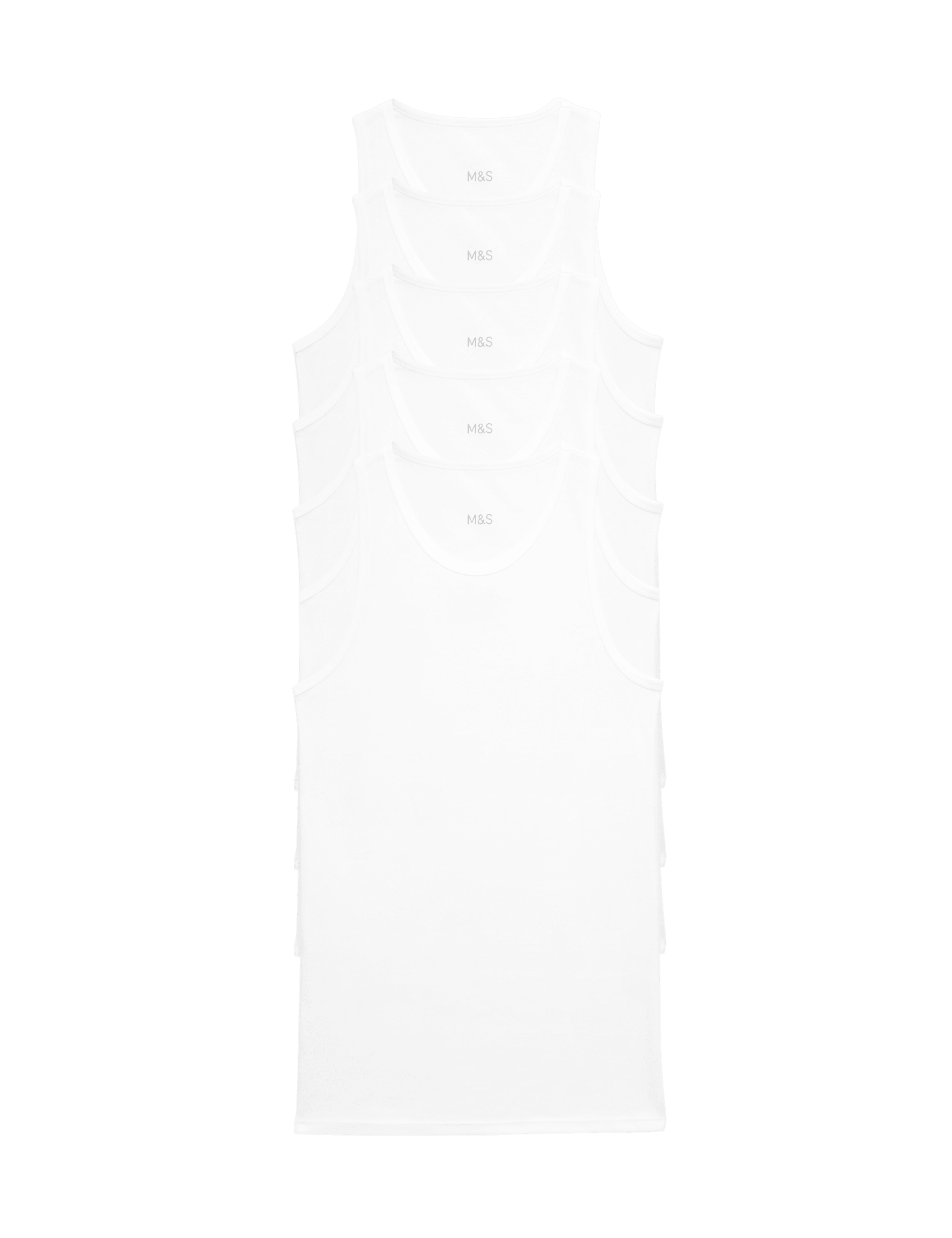 5 Pack Essential Cotton Sleeveless Vests - image 2