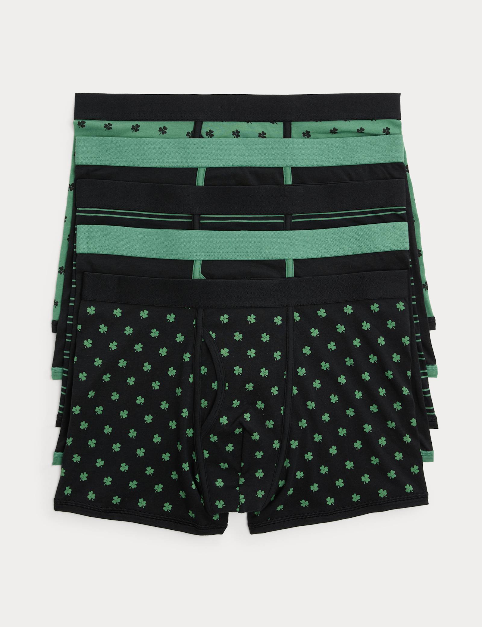 5 Pack Cotton Stretch St Patrick's day Trunks - image 1