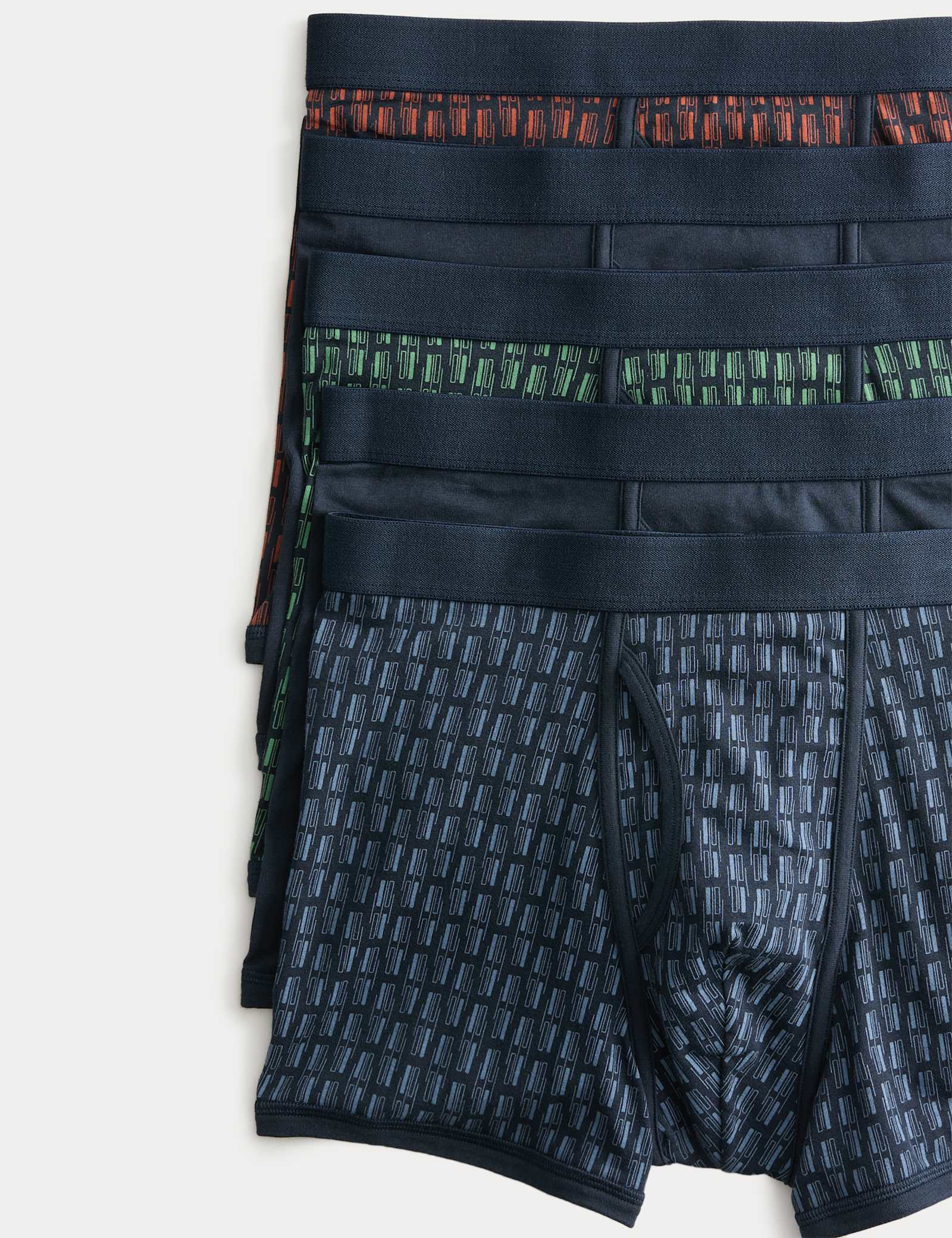 5 Pack Cotton Stretch Tile Print Trunks - image 2
