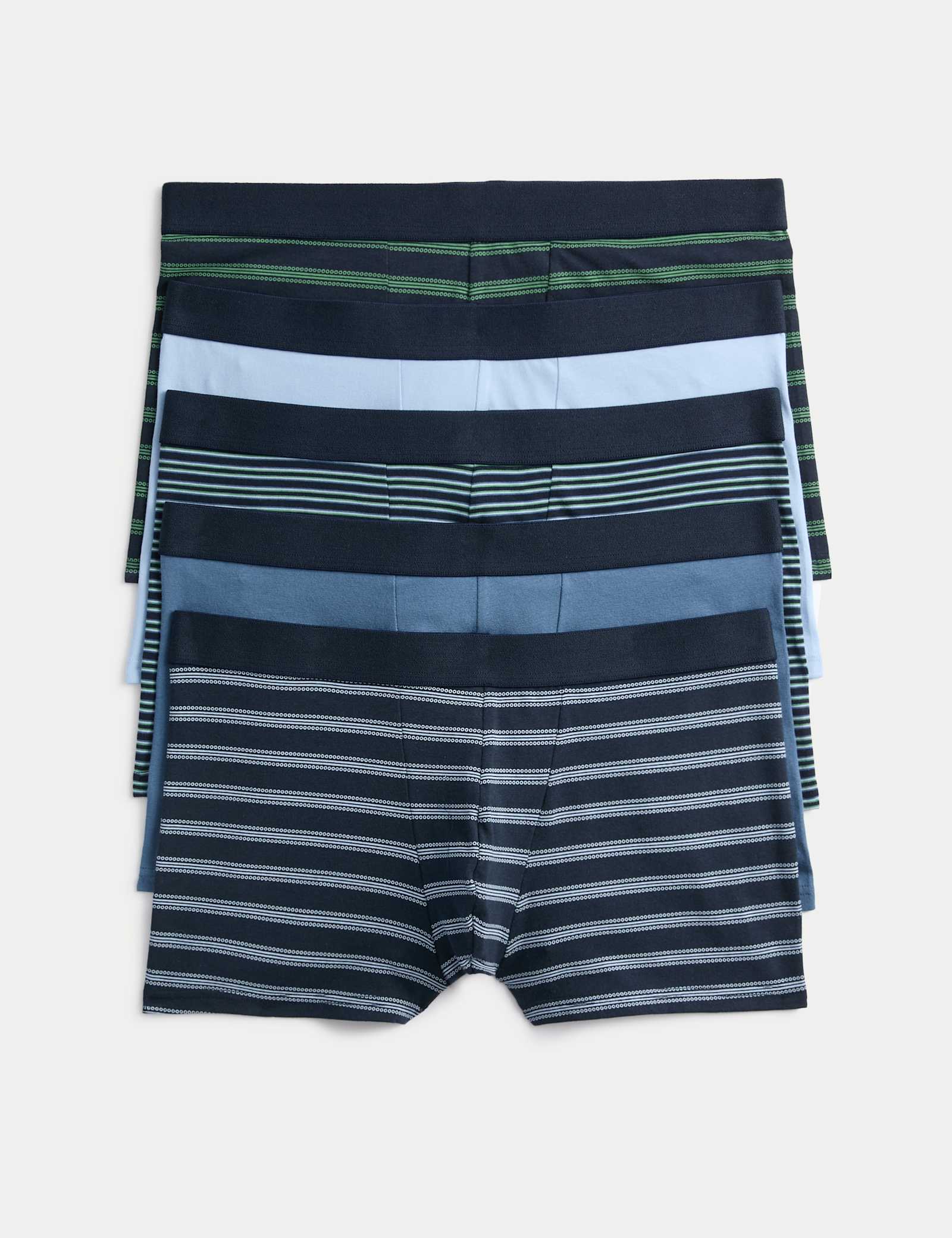 5 Pack Cotton Stretch Striped Hipsters - image 1