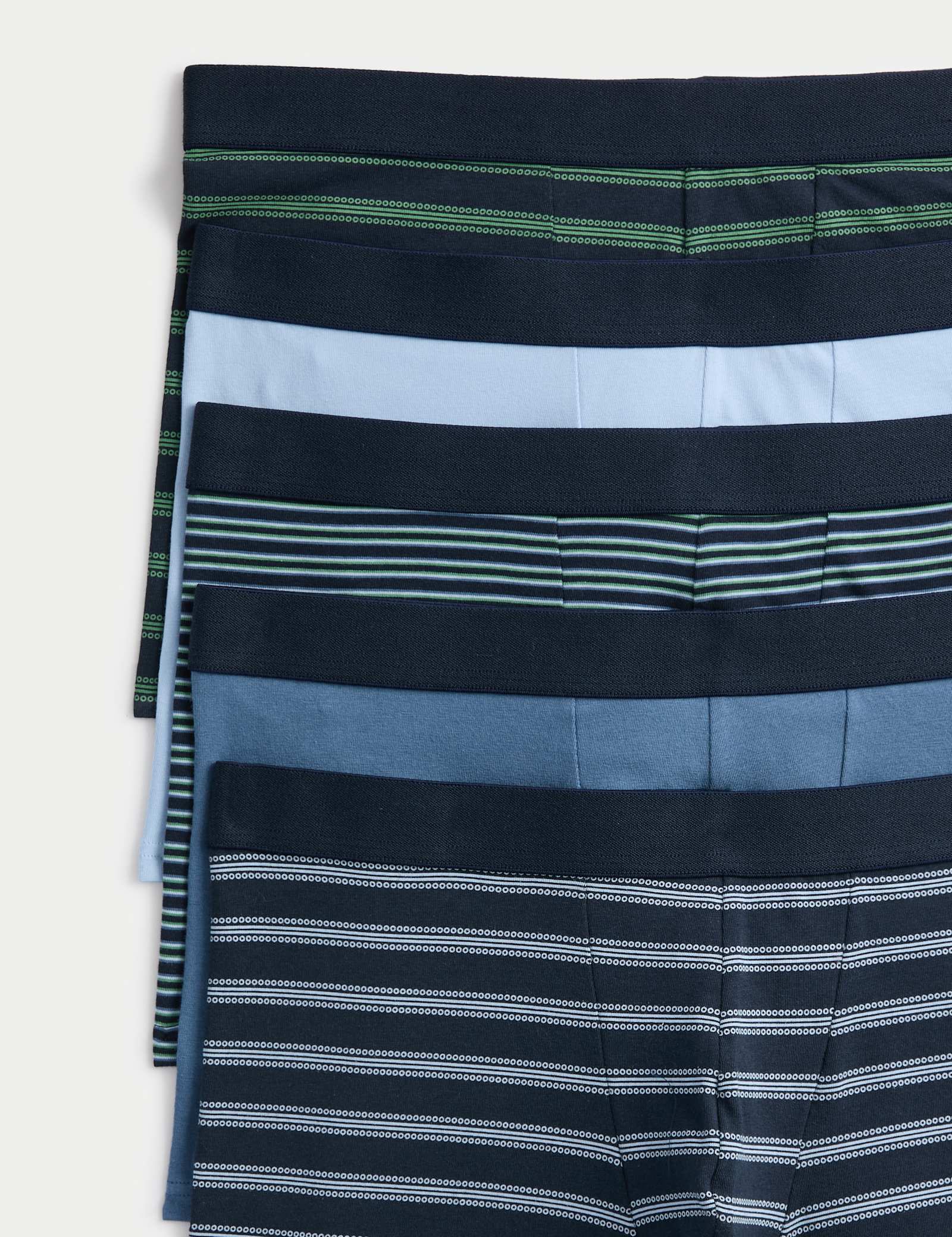 5 Pack Cotton Stretch Striped Hipsters - image 3