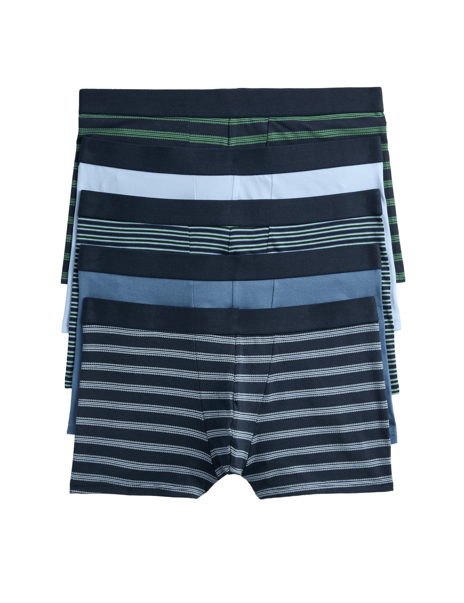 5 Pack Cotton Stretch Striped Hipsters - image 2