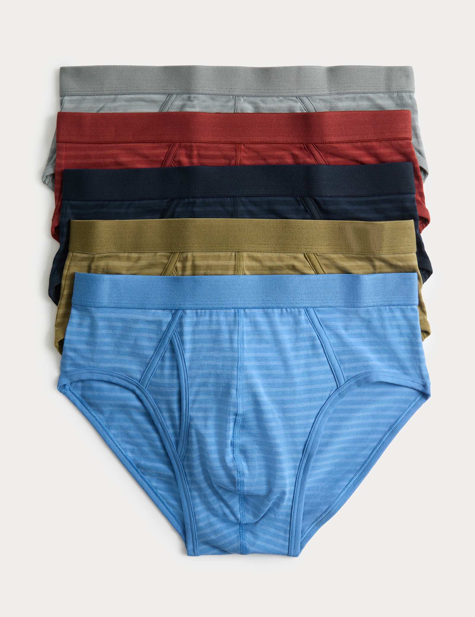 5 Pack Cotton Stretch Striped Briefs - image 1
