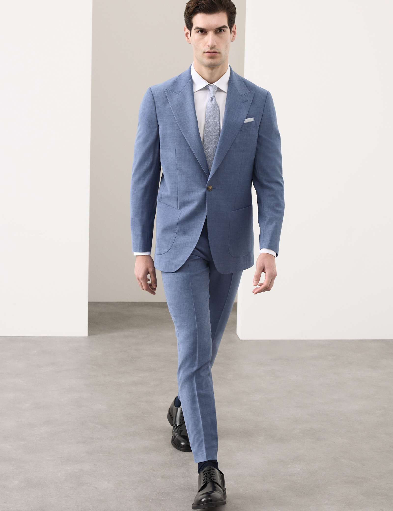 Tailored Fit Wool Blend Hopsack Stretch Suit Jacket - image 4