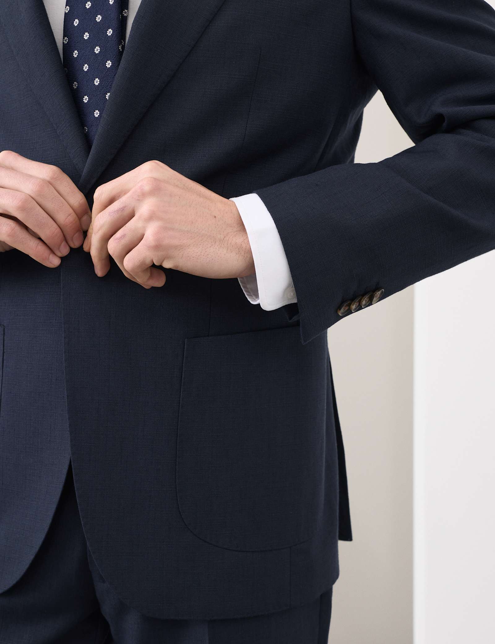 Tailored Fit Wool Blend Textured Suit Jacket - image 5