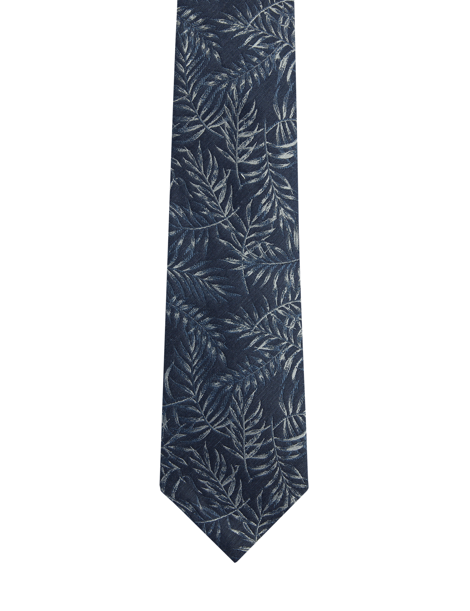 Silk Linen Blend Printed Leaf Tie - image 3