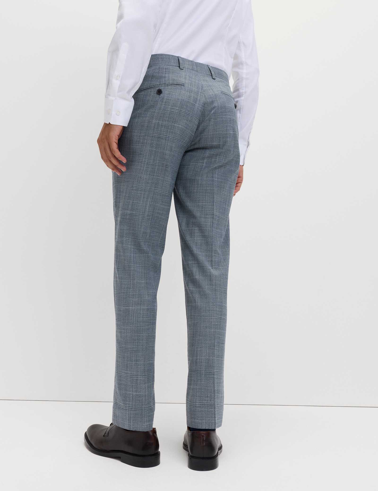 Tailored Fit Check Stretch Trousers - image 4