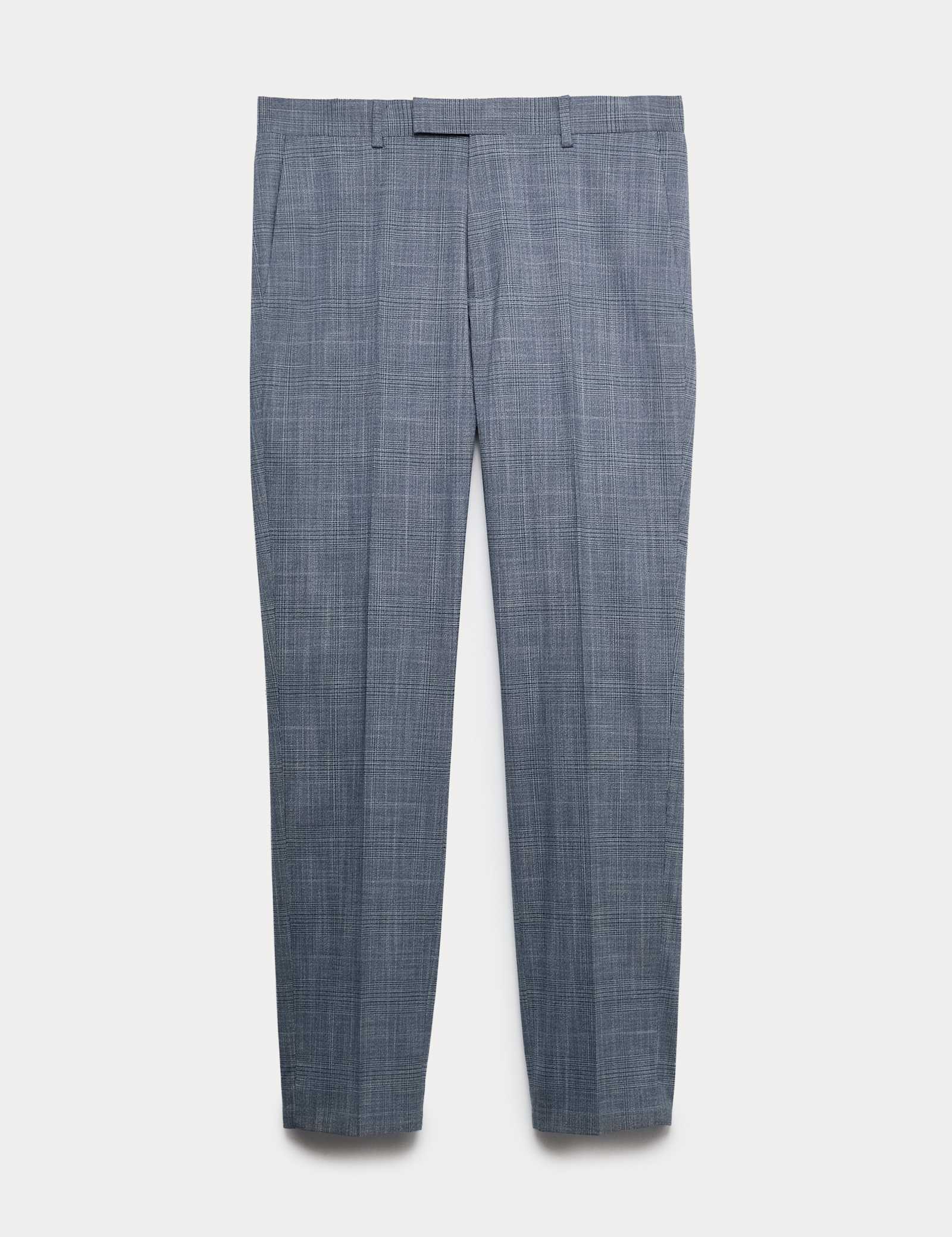 Tailored Fit Check Stretch Trousers - image 1