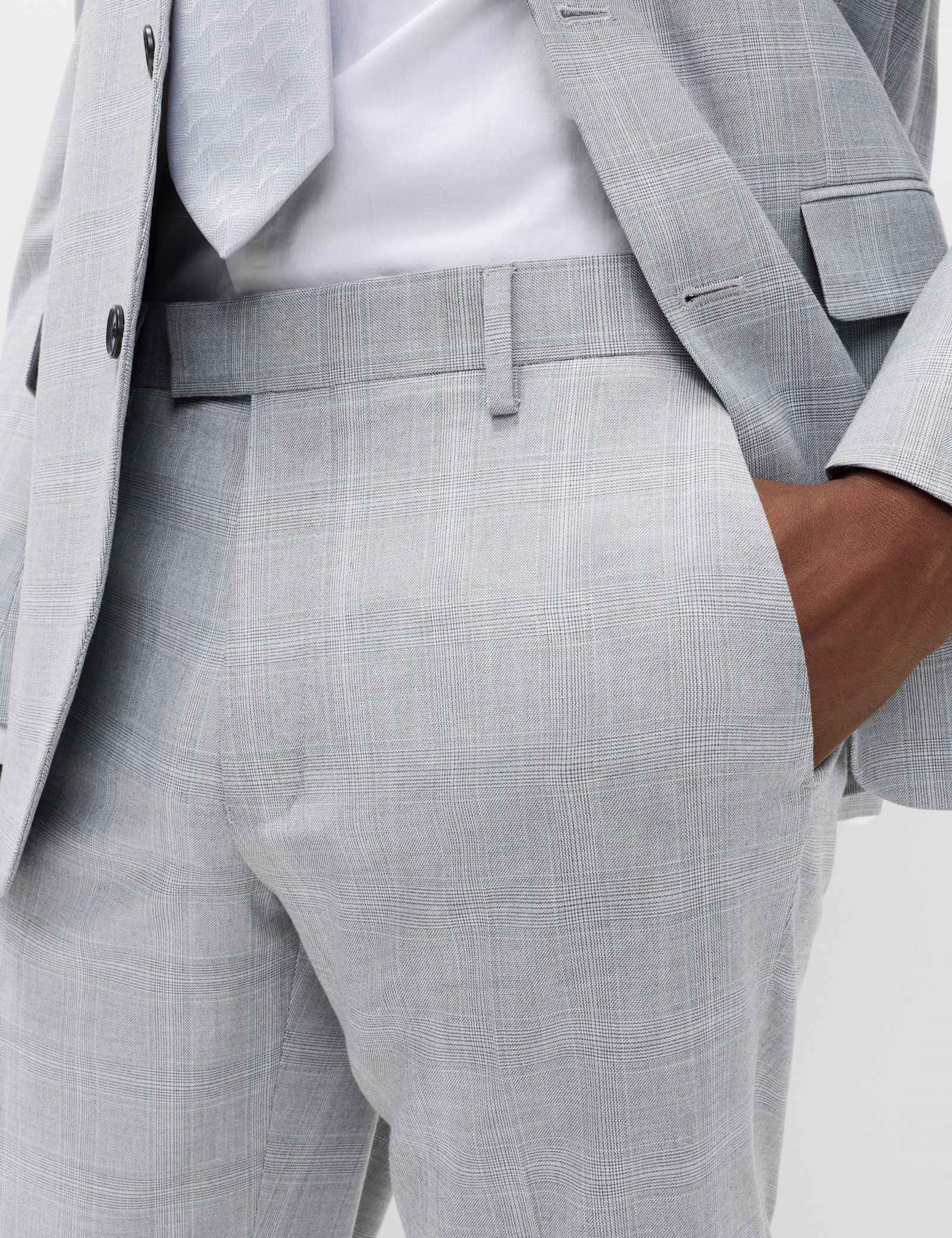 Prince of Wales Check Stretch Suit Trousers - image 5