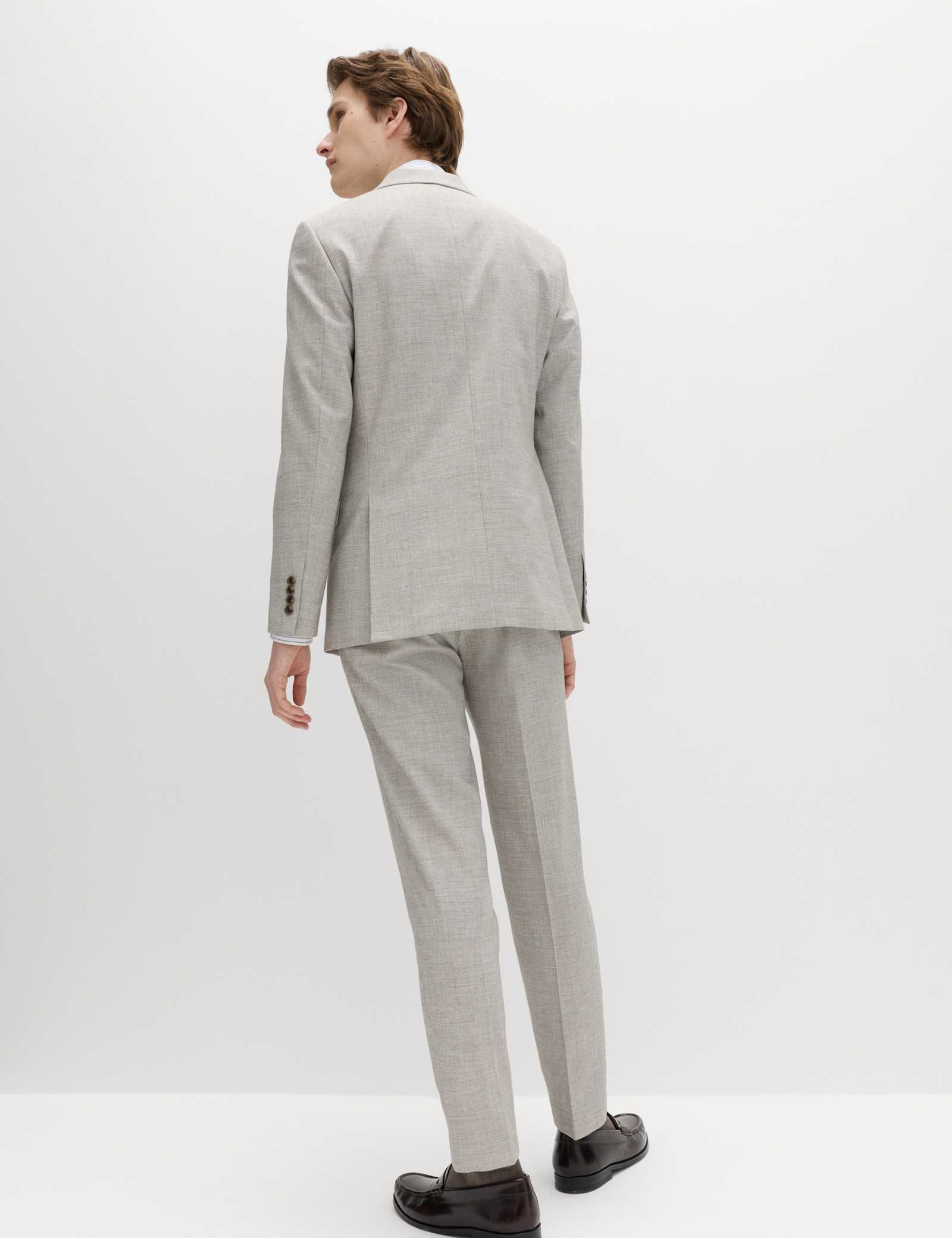 Slim Fit Textured Twill Stretch Suit Jacket - image 5