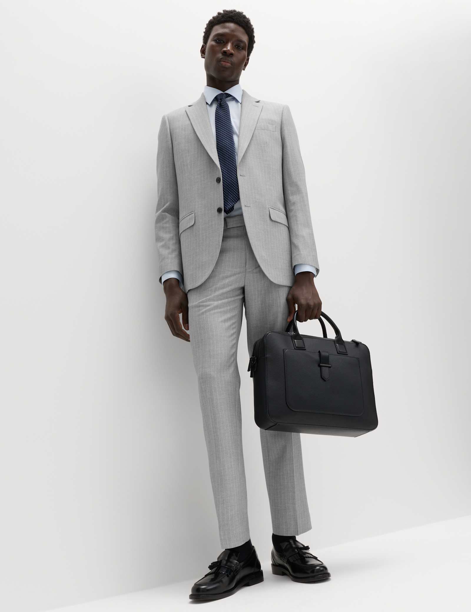Regular Fit Pinstripe Stretch Suit Jacket - image 5