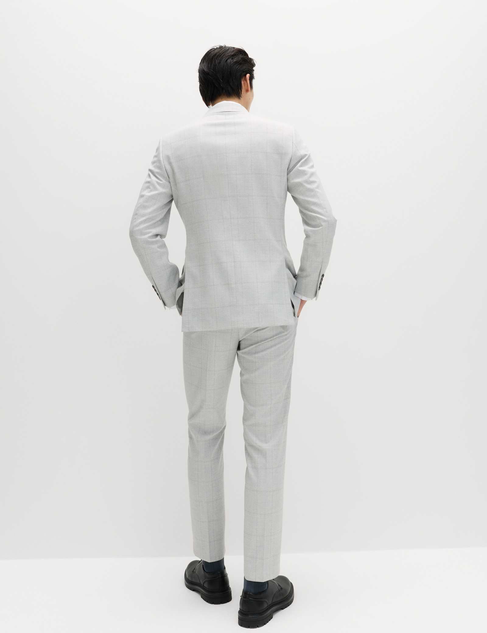 Slim Fit Check Double Breasted Suit Jacket - image 5