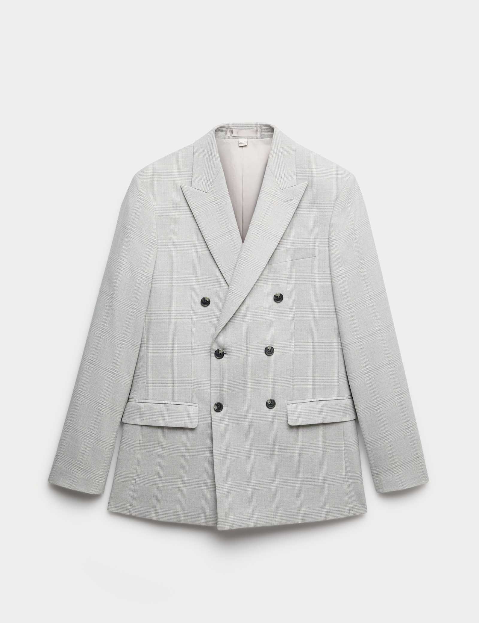 Slim Fit Check Double Breasted Suit Jacket - image 1