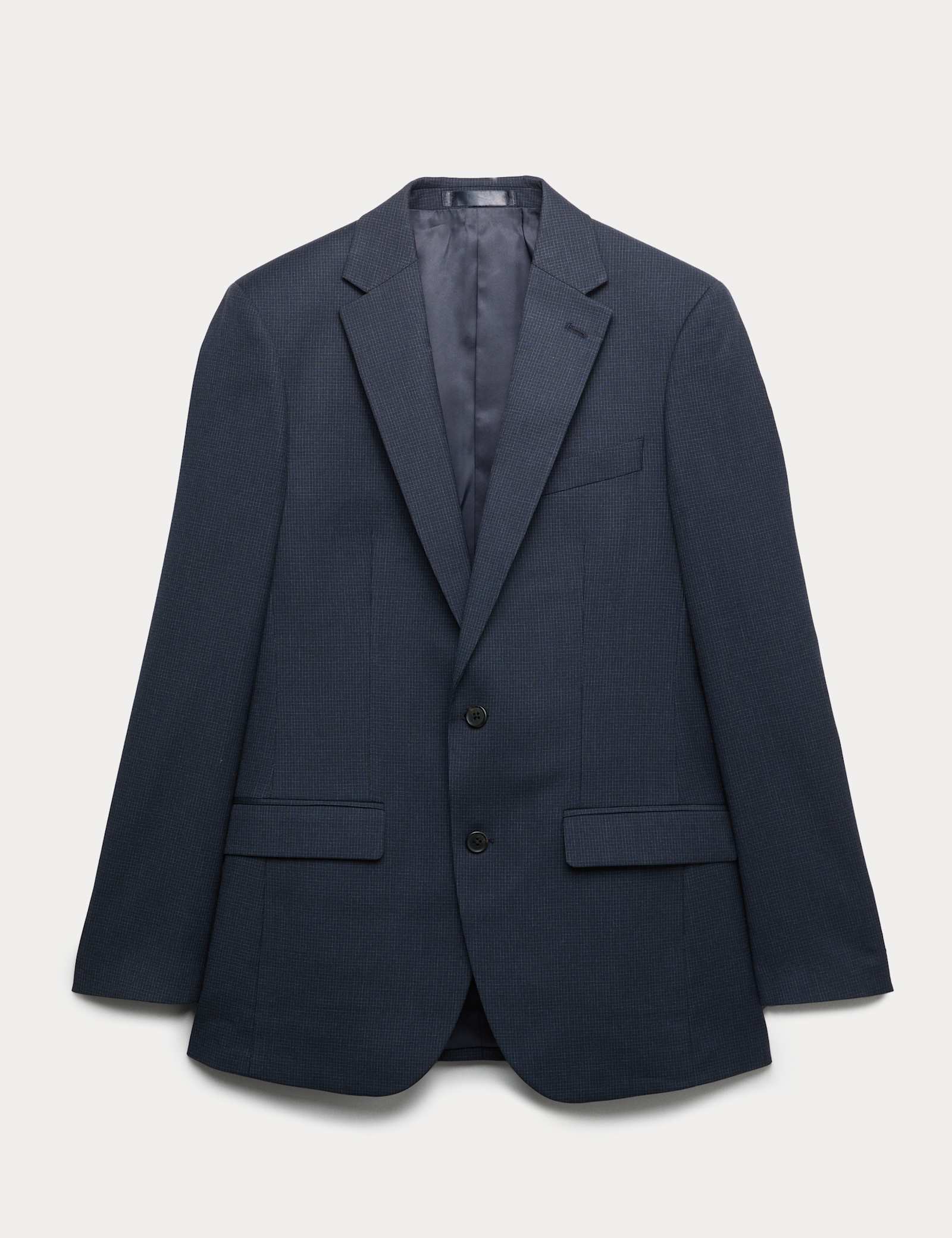 Skinny Fit Grid Check Stretch Suit Jacket - image 1
