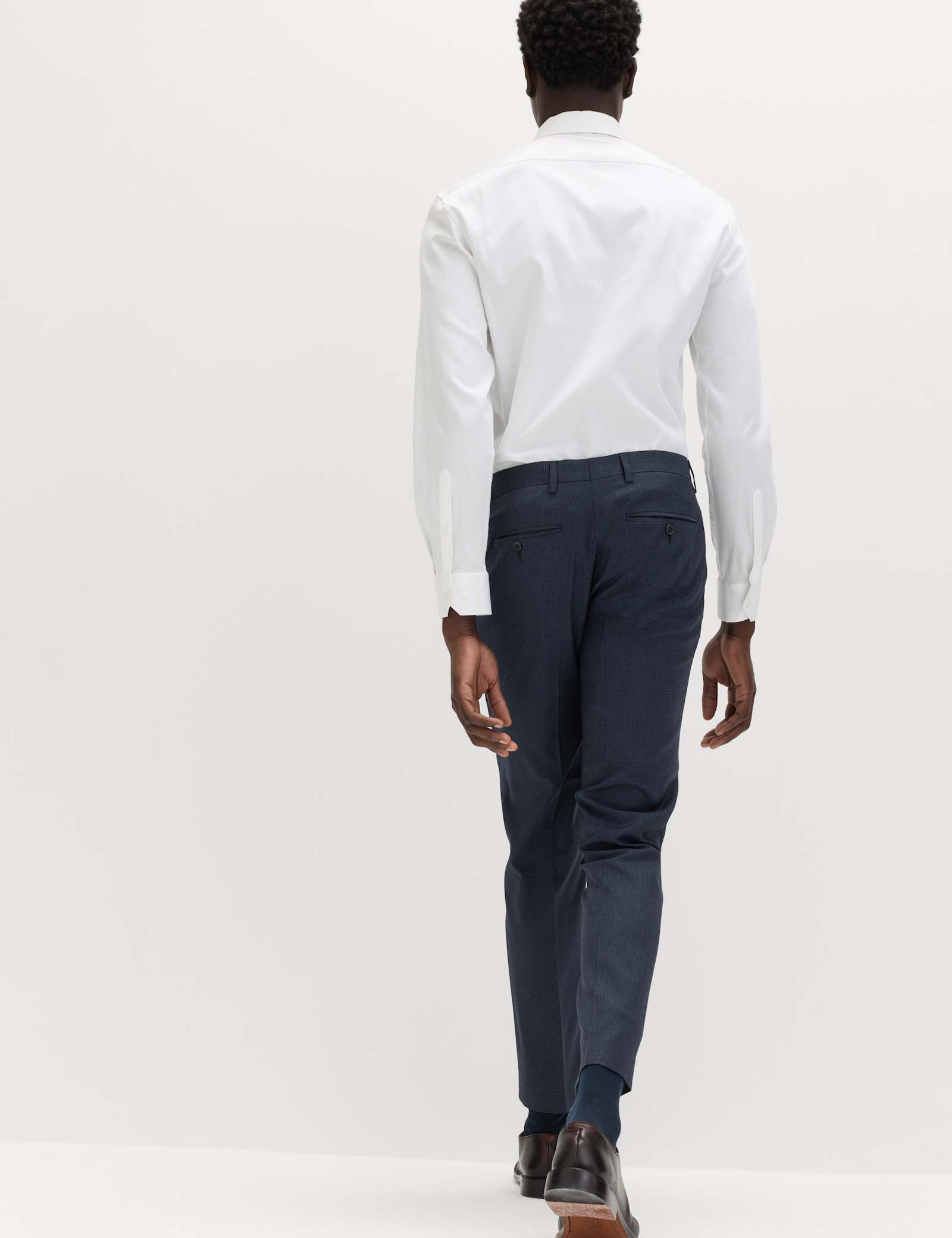 Skinny Fit Grid Check Stretch Suit Trousers - image 5