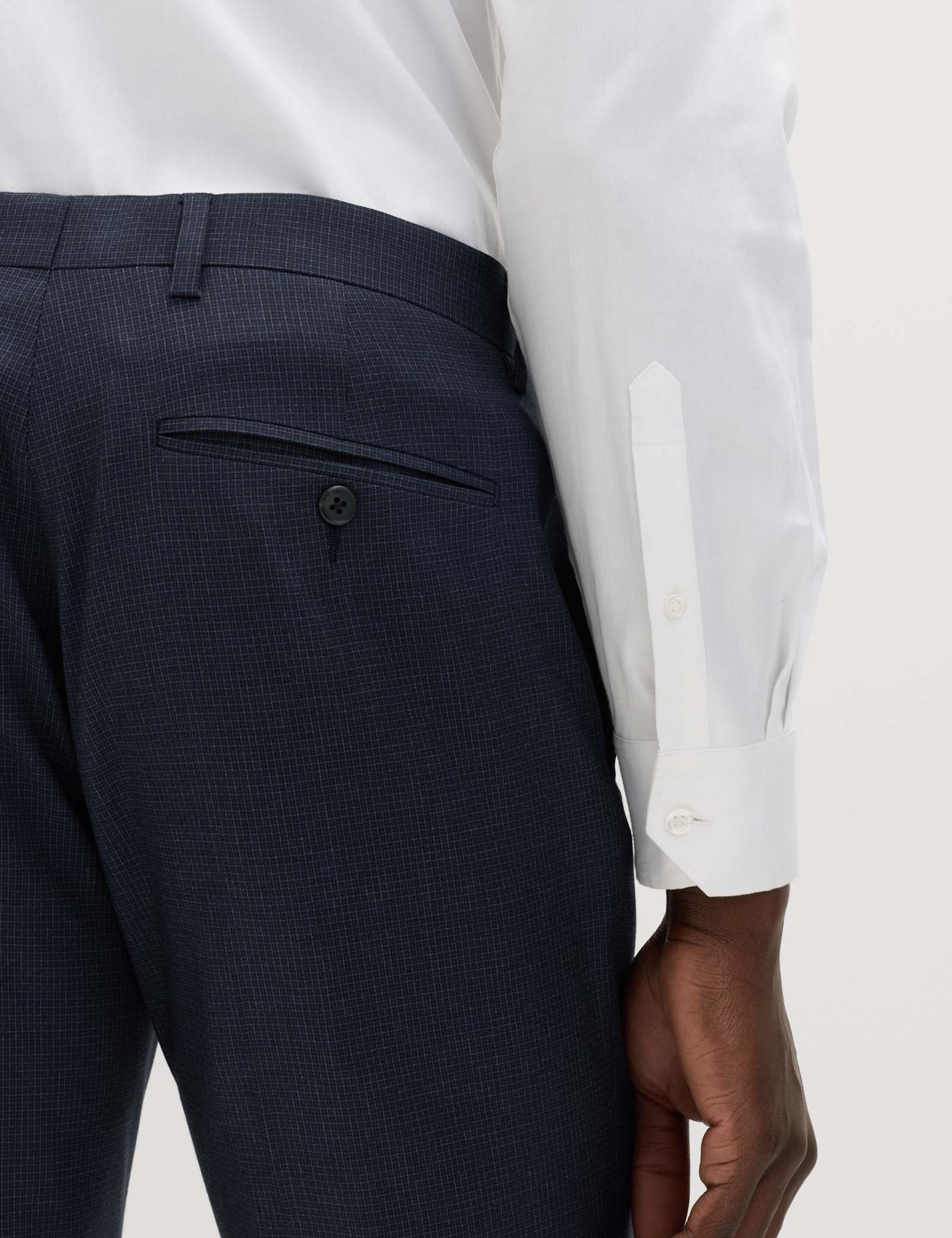 Skinny Fit Grid Check Stretch Suit Trousers - image 4
