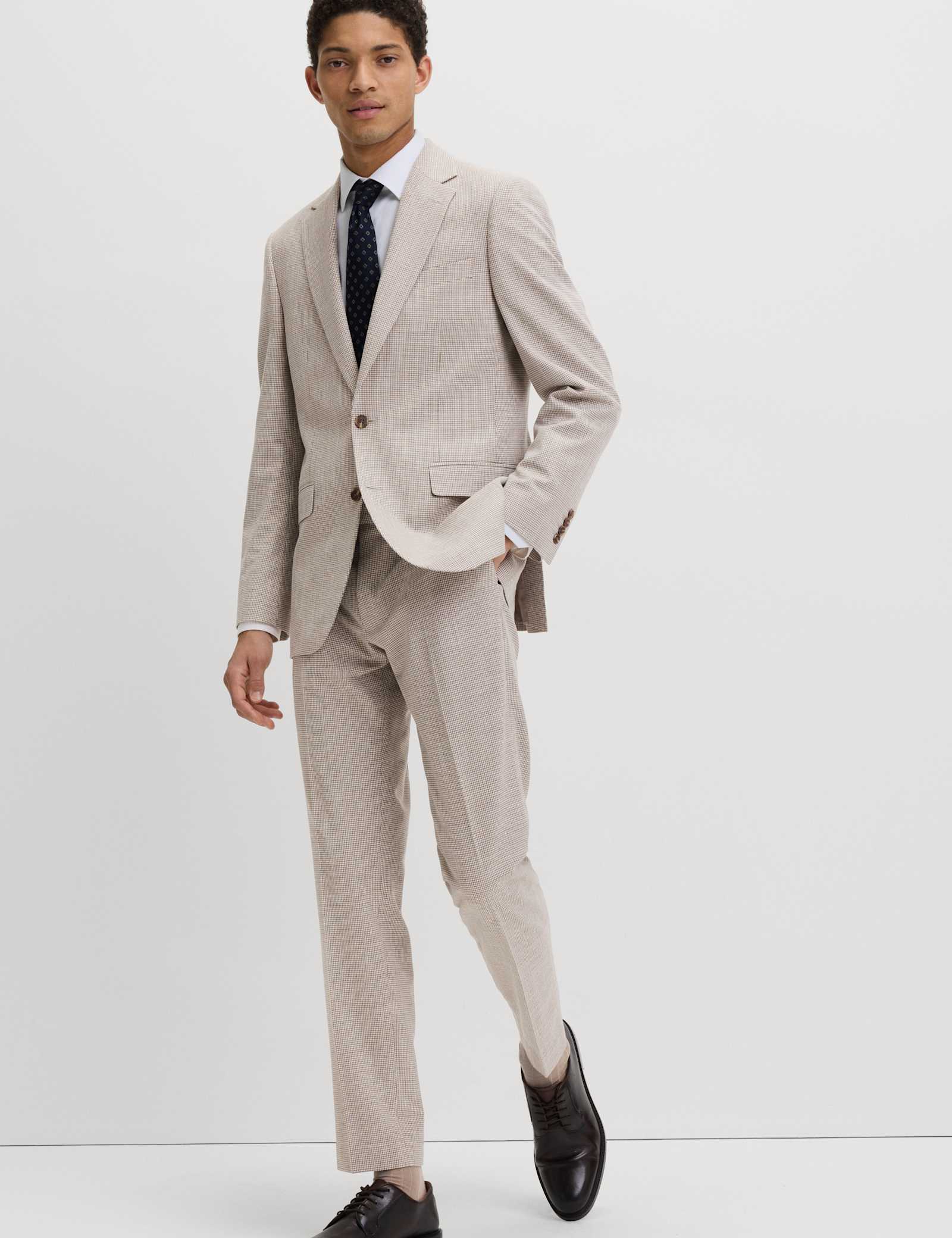 Tailored Fit Check Suit Trousers - image 4