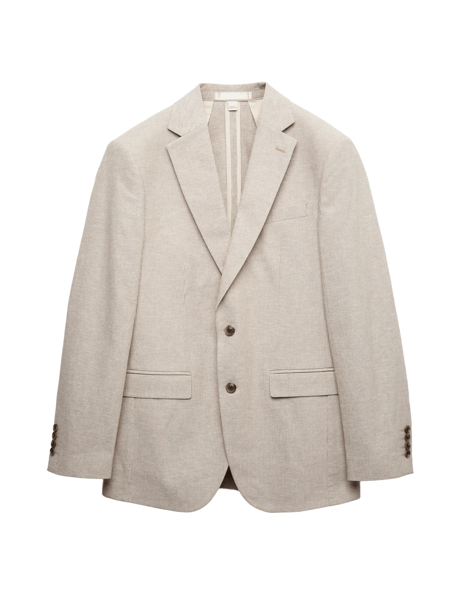 Tailored Fit Cotton Linen Striped Jacket - image 3