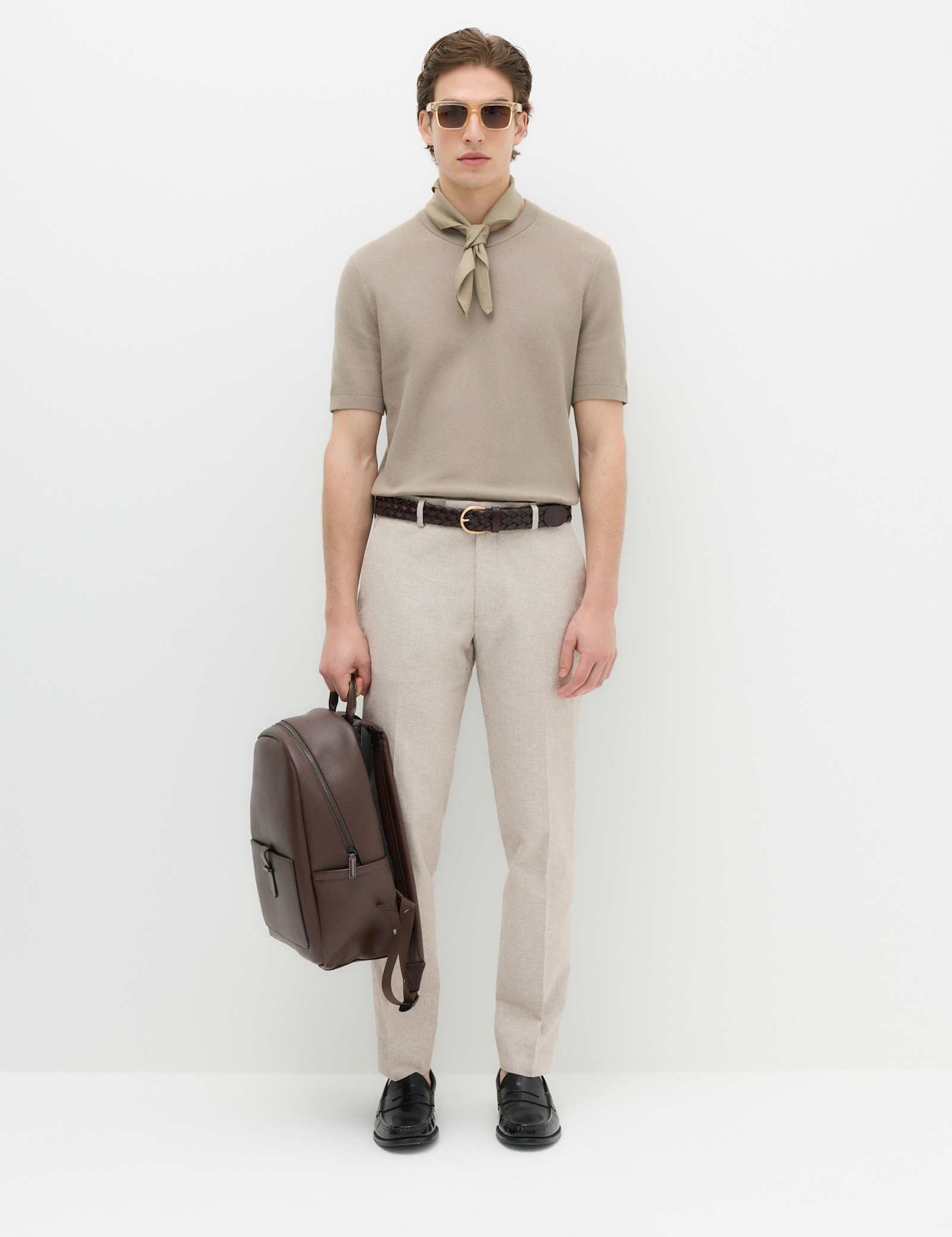 Tailored Fit Cotton Linen Striped Suit Trousers - image 2