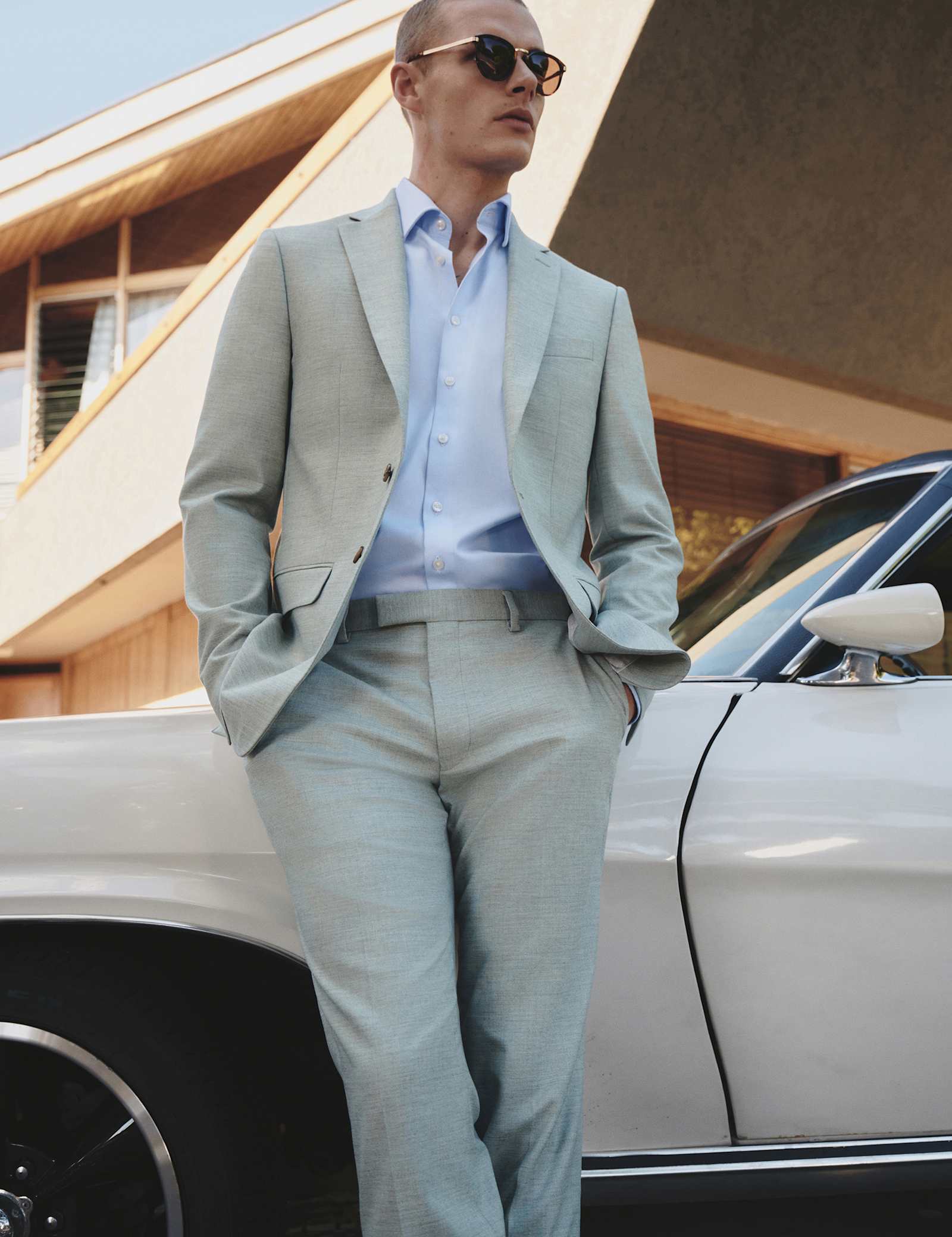 Slim Fit Textured Stretch Suit Jacket - image 3