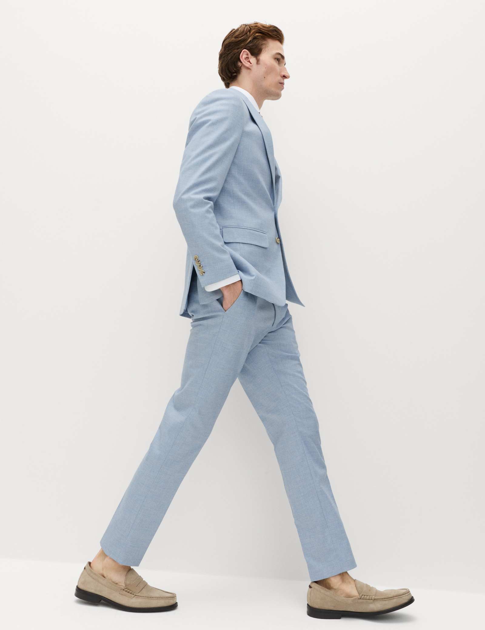 Slim Fit Textured Stretch Trousers - image 4