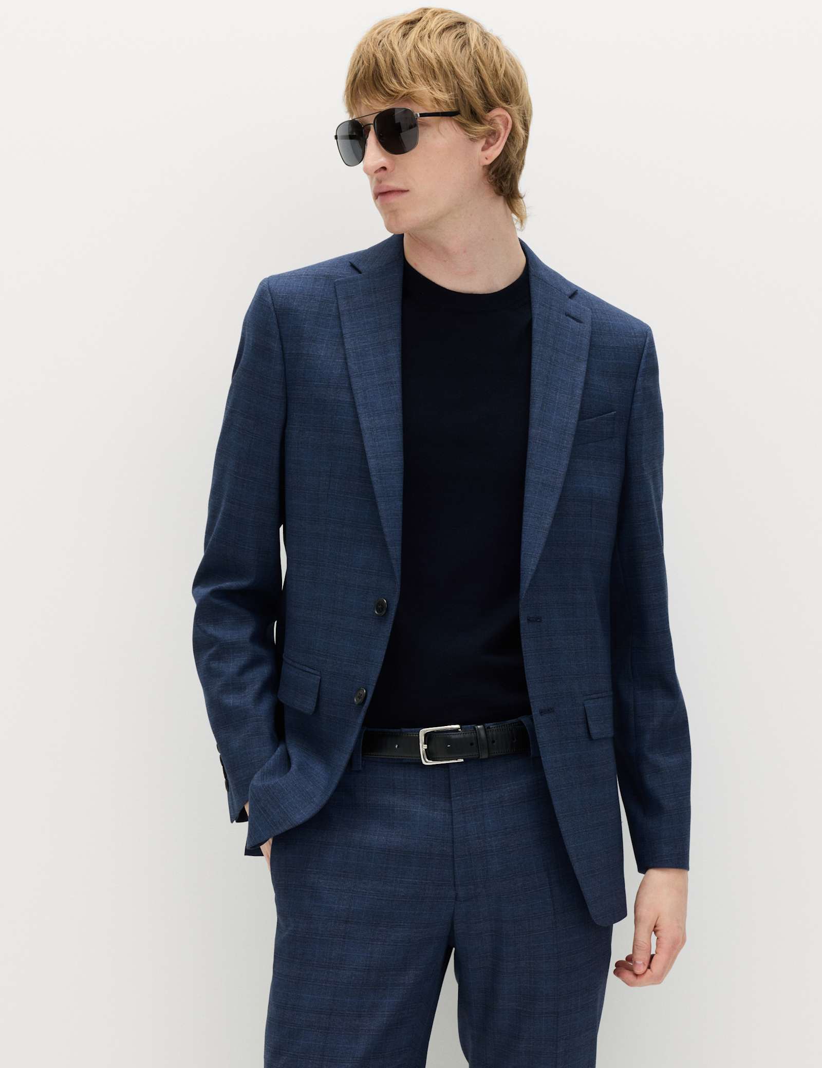 Slim Fit Textured Check Jacket - image 4