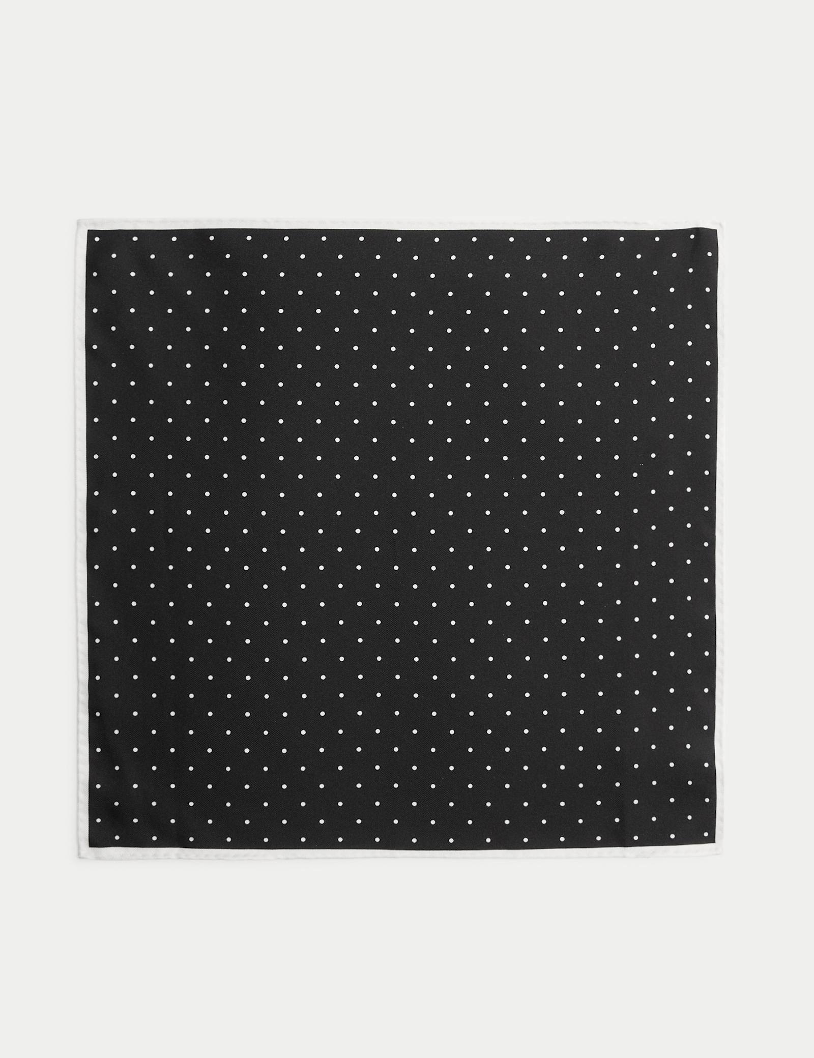 Polka Dot Pure Silk Pocket Square - image 1